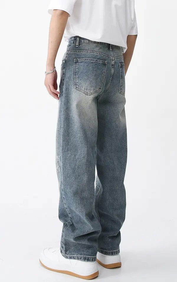 Japanese Brand Komuro x Miho Straight-leg loose-fitting distressed jeans Size US 32 / EU 48 - 3 Thumbnail