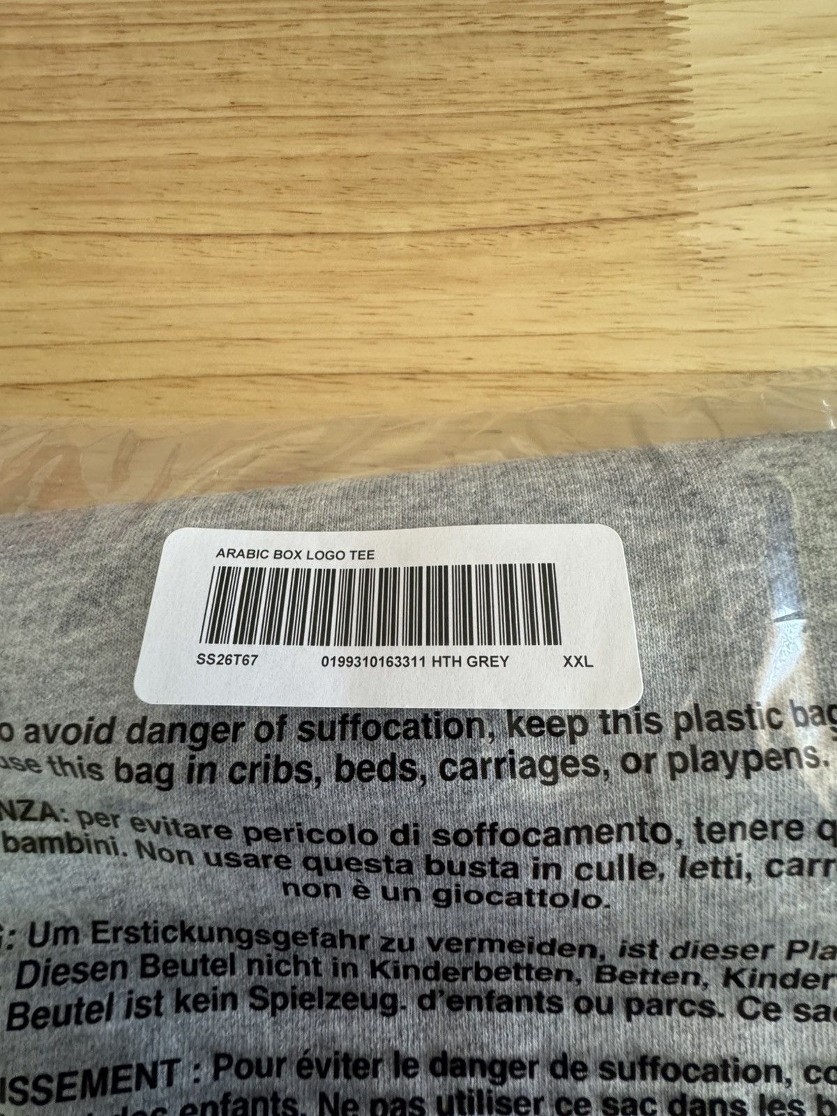 Supreme Supreme Arabic Box Logo Tee Heather Grey XXL Size US XXL / EU 58 / 5 - 2 Thumbnail