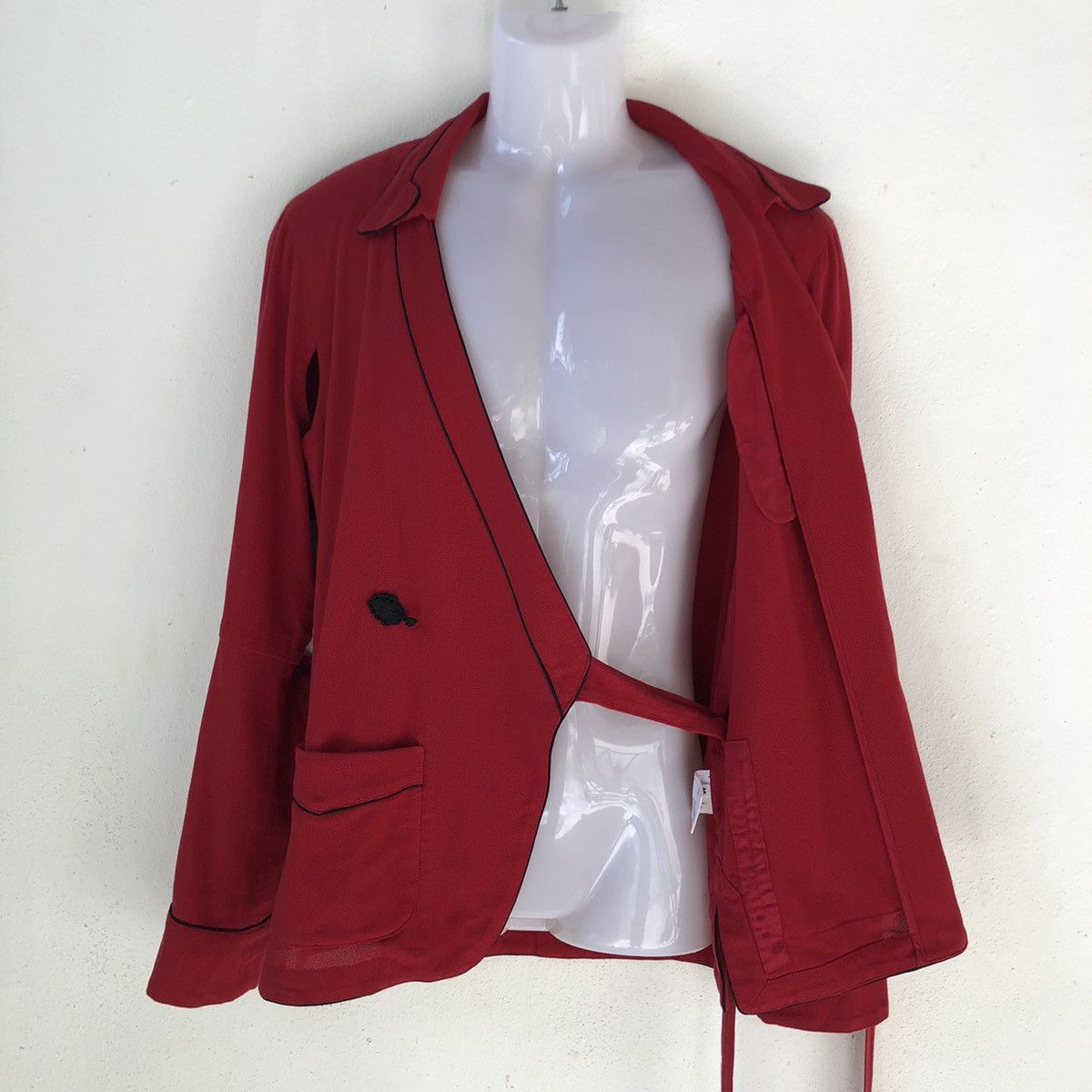 Takahiromiyashita The Soloist. SS17 TheSoloist Red Kimono Jacket with Cut-Out Sleeves Size US S / EU 44-46 / 1 - 18 Thumbnail