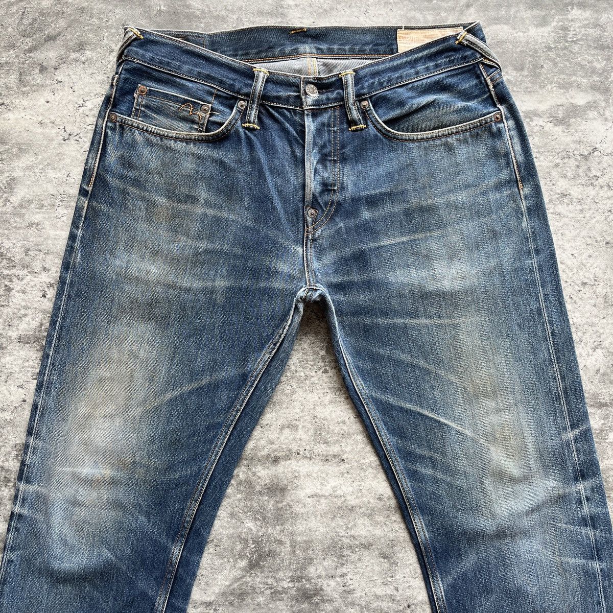 Evisu Evisu No.3 Brush Daicock Washed Selvedge Jeans Size US 33 - 16 Thumbnail