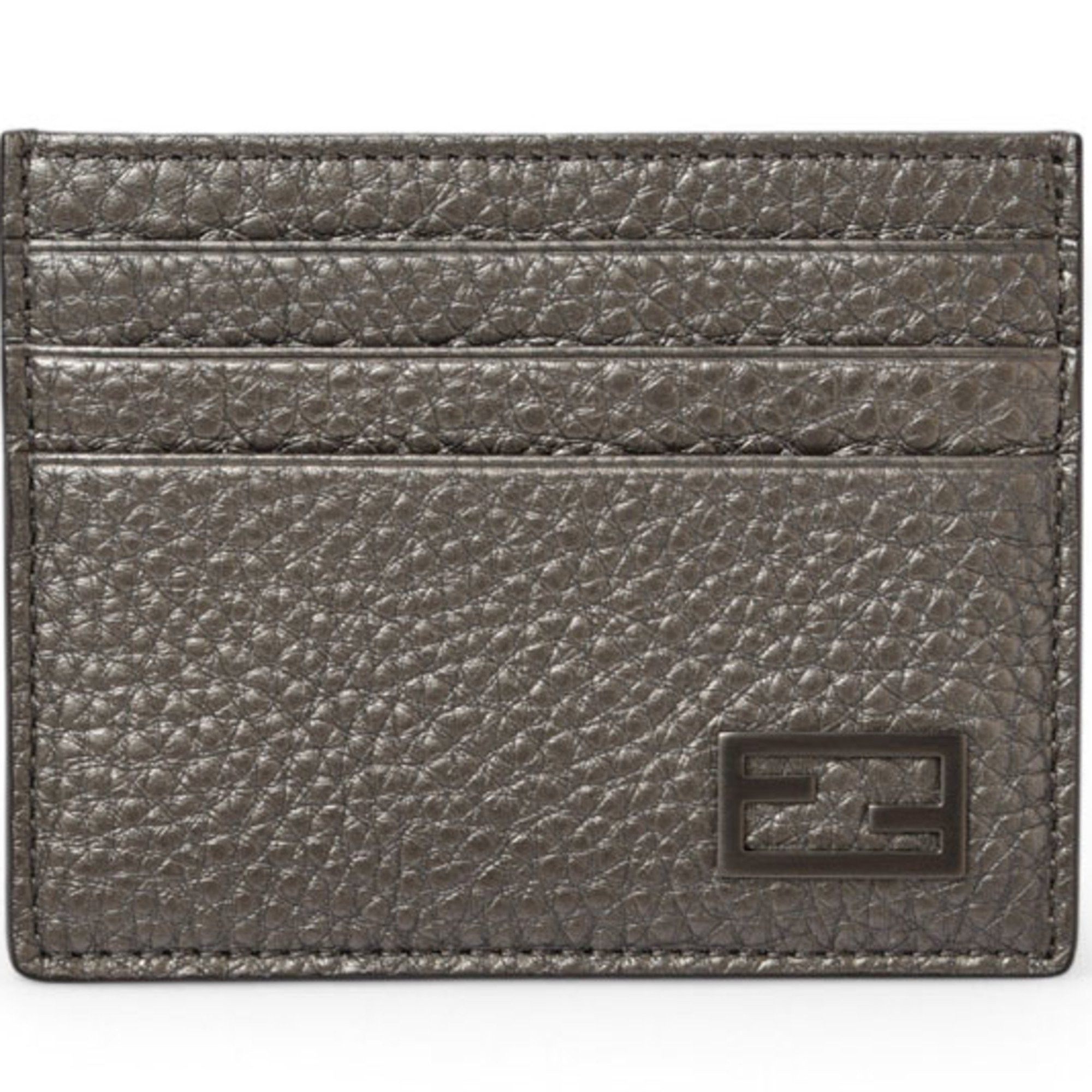 Fendi FENDI Card Case/Business Holder Leather FF Baguette Motif Metallic Grey 7M0164 Size ONE SIZE - 1 Thumbnail