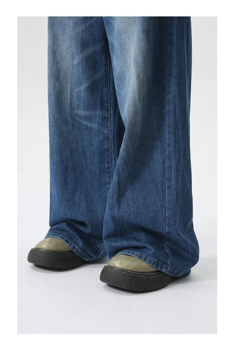Japanese Brand Washed Straight Loose Wide Leg Denim Pants Size US 30 / EU 46 - 6 Thumbnail