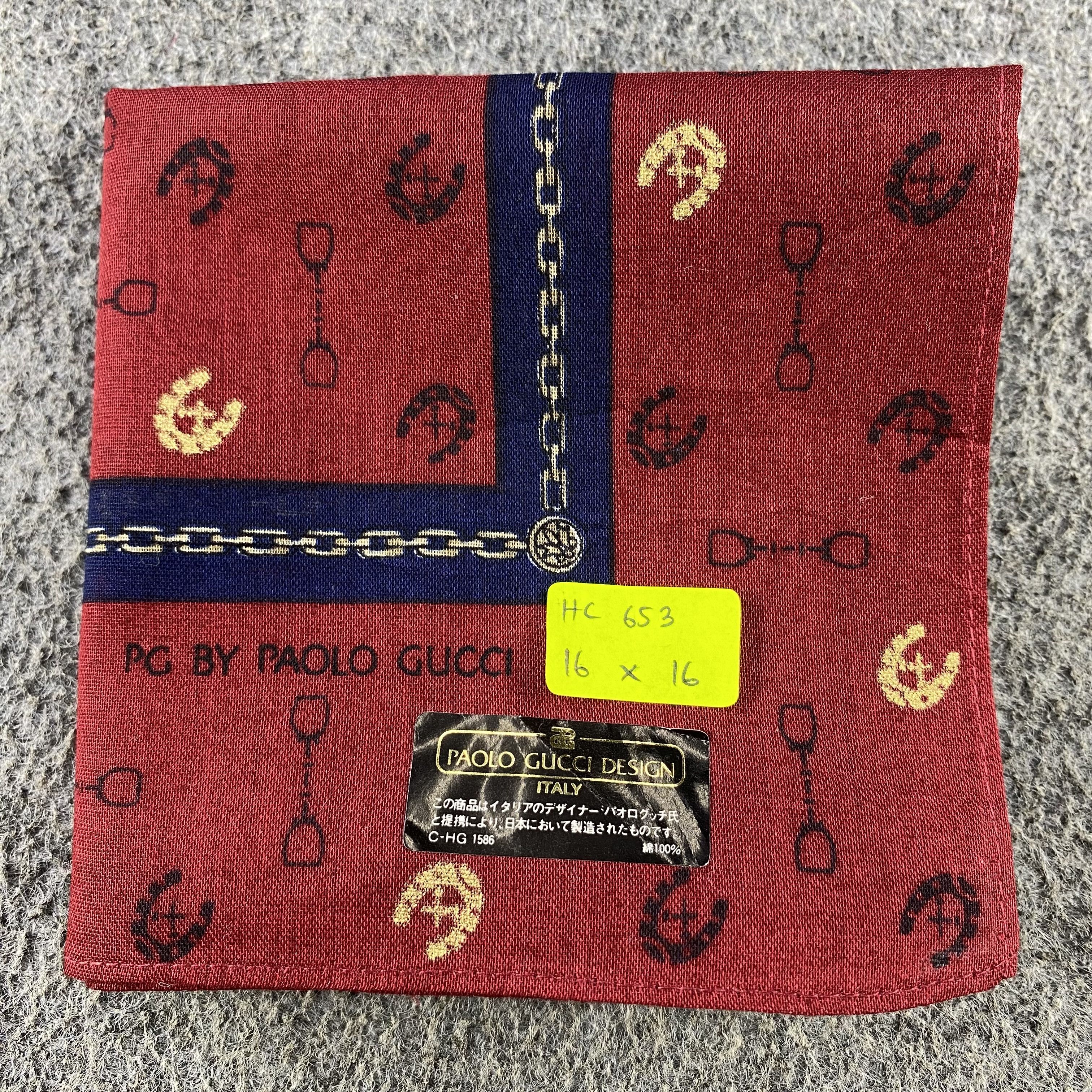 Paolo Gucci × Vintage Paolo Gucci Handkerchief/Neckerchief/Bandana HC653 Size ONE SIZE - 5 Thumbnail