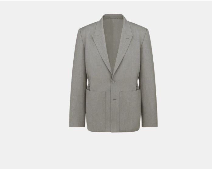 Dior o1w1db11224 Two-Button Bar Jacket in Grey Size US M / EU 48-50 / 2 - 1 Thumbnail