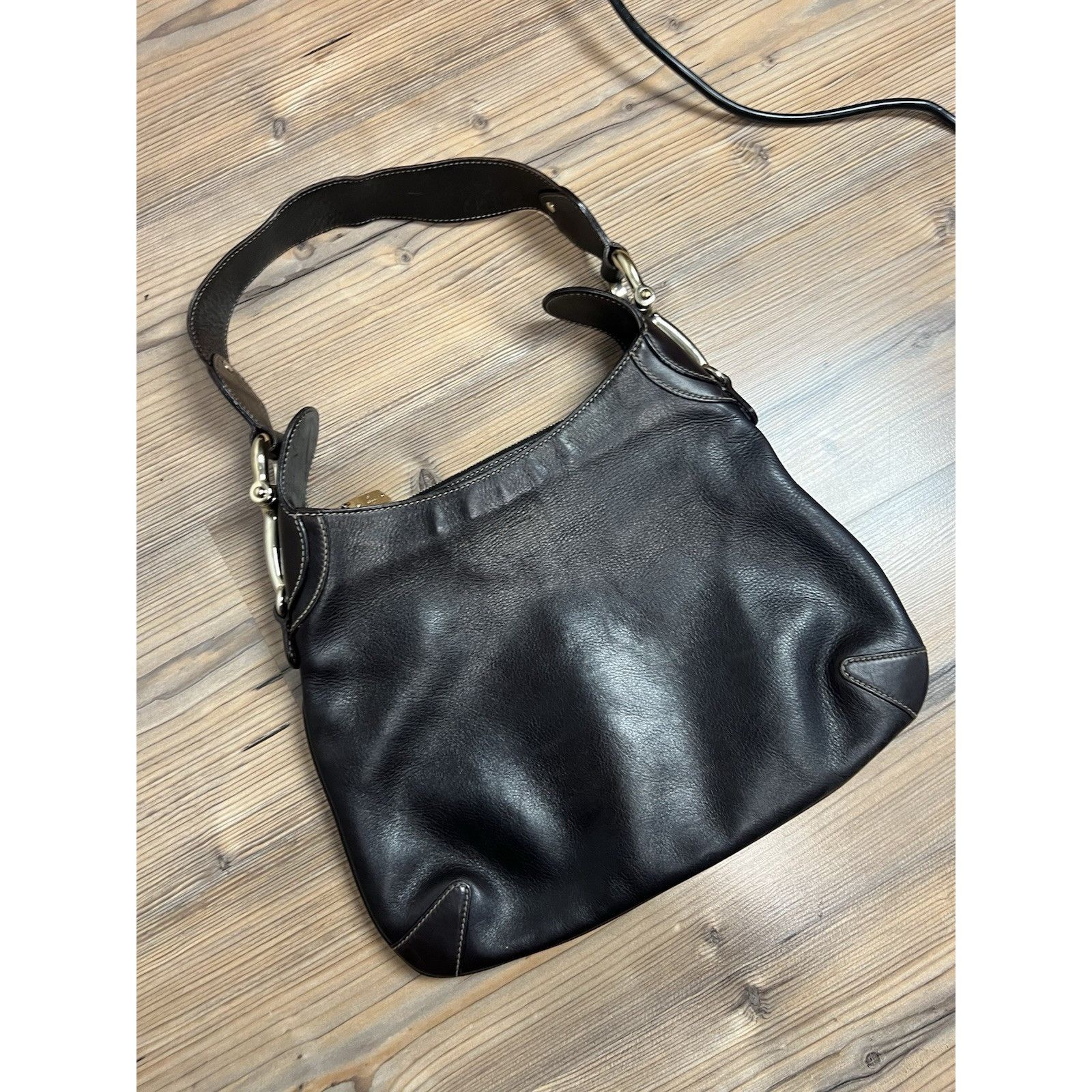 Gucci Gucci Creole Horsebit Dark Brown Leather Hobo Shoulder Bag Size ONE SIZE - 8 Thumbnail