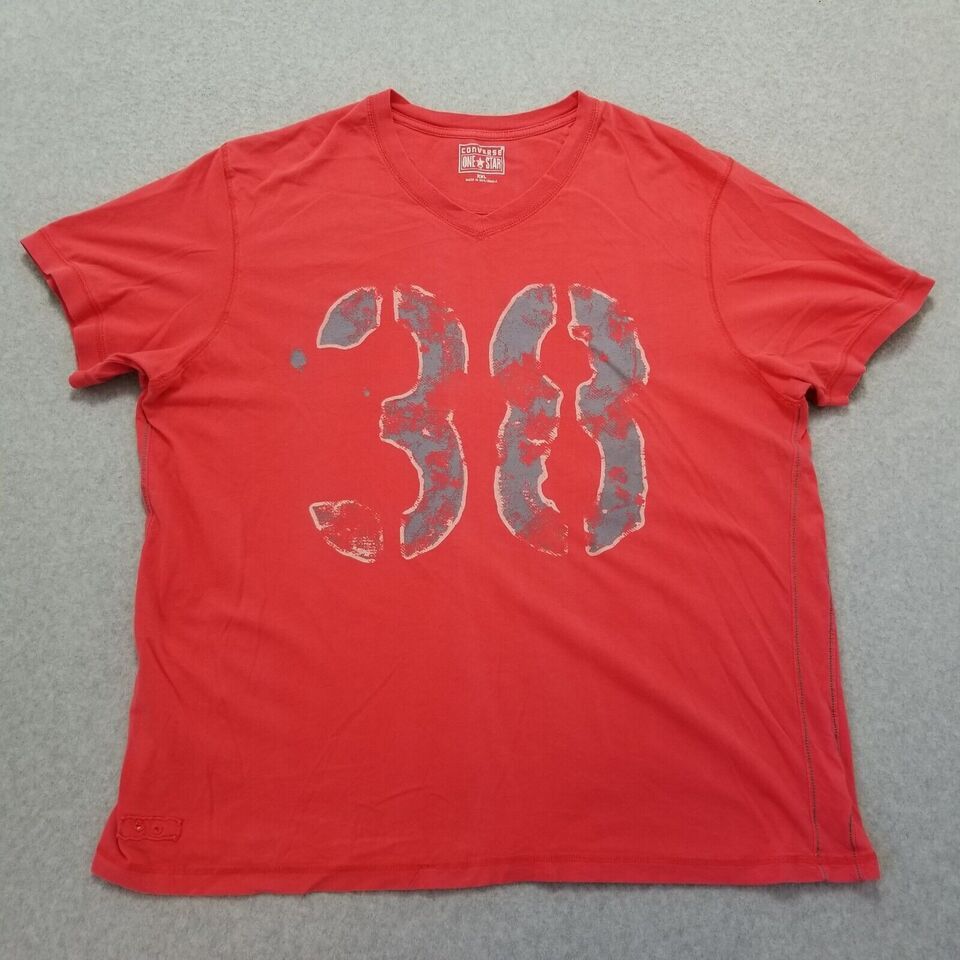 Converse Converse Shirt Mens XXL Red Short Sleeve Size US XXL / EU 58 / 5 - 1 Thumbnail