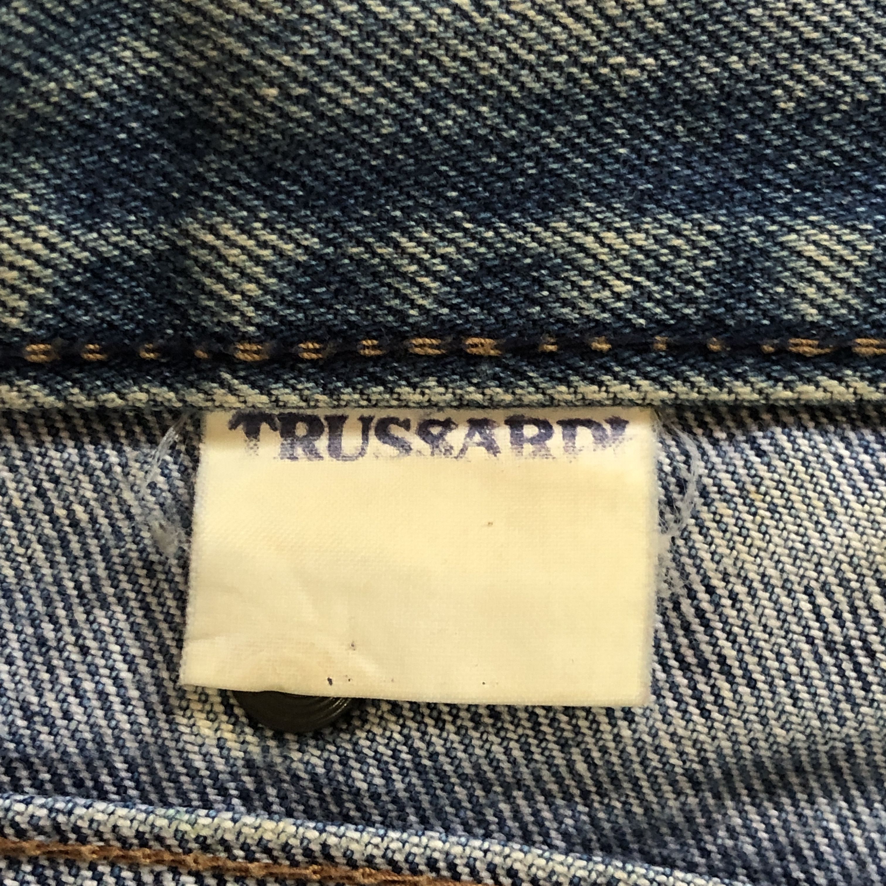 Trussardi Vintage Trussardi Embroidered Side Tape Baggy Jeans Size US 29 - 10 Thumbnail