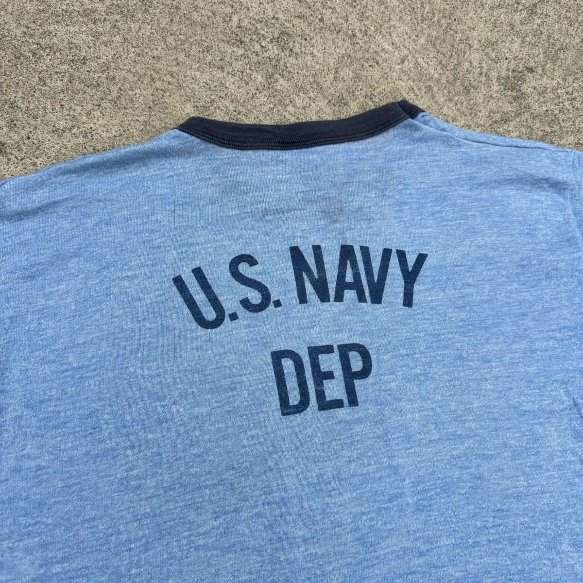 Russell Athletic × Vintage VINTAGE 1970s RUSSELL ATHLETIC US NAVY DEPT RINGER SHIRT Size US L / EU 52-54 / 3 - 11 Thumbnail