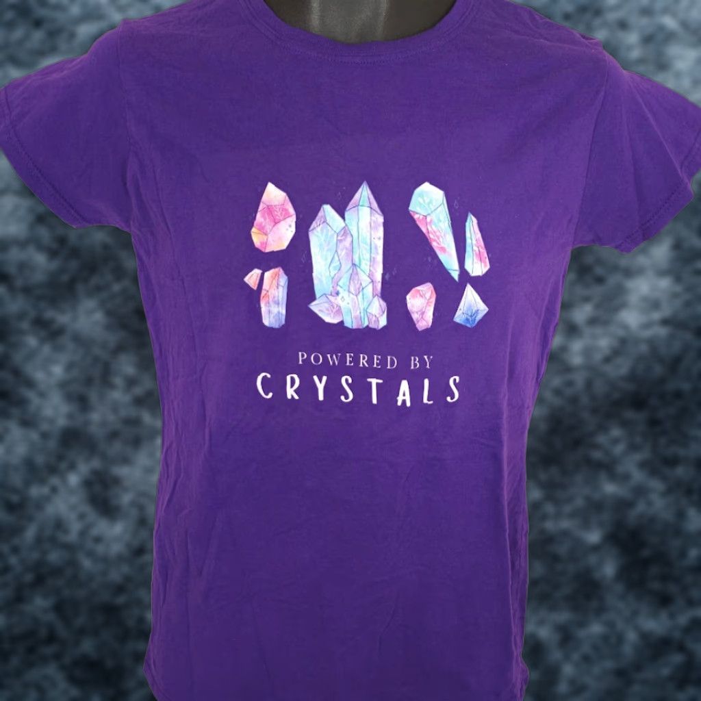 Gildan **Purple Powerd By Crystals T-Shirt Women's Size Small** User: Powered By Crystals T-Shirt Women's Size Small Purple Size S / US 4 / IT 40 - 1 Thumbnail