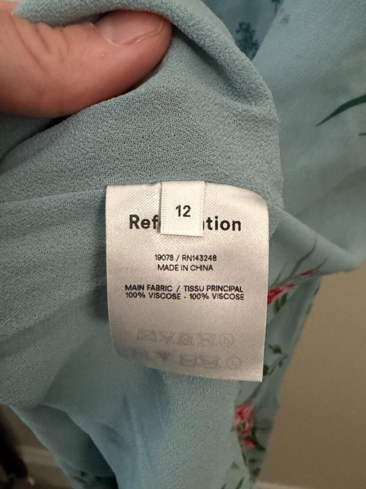 Reformation BNWT REFORMATION NIKITA BLUE FLORAL SUMMER DRESS 12 Size XL / US 12-14 / IT 48-50 - 10 Thumbnail