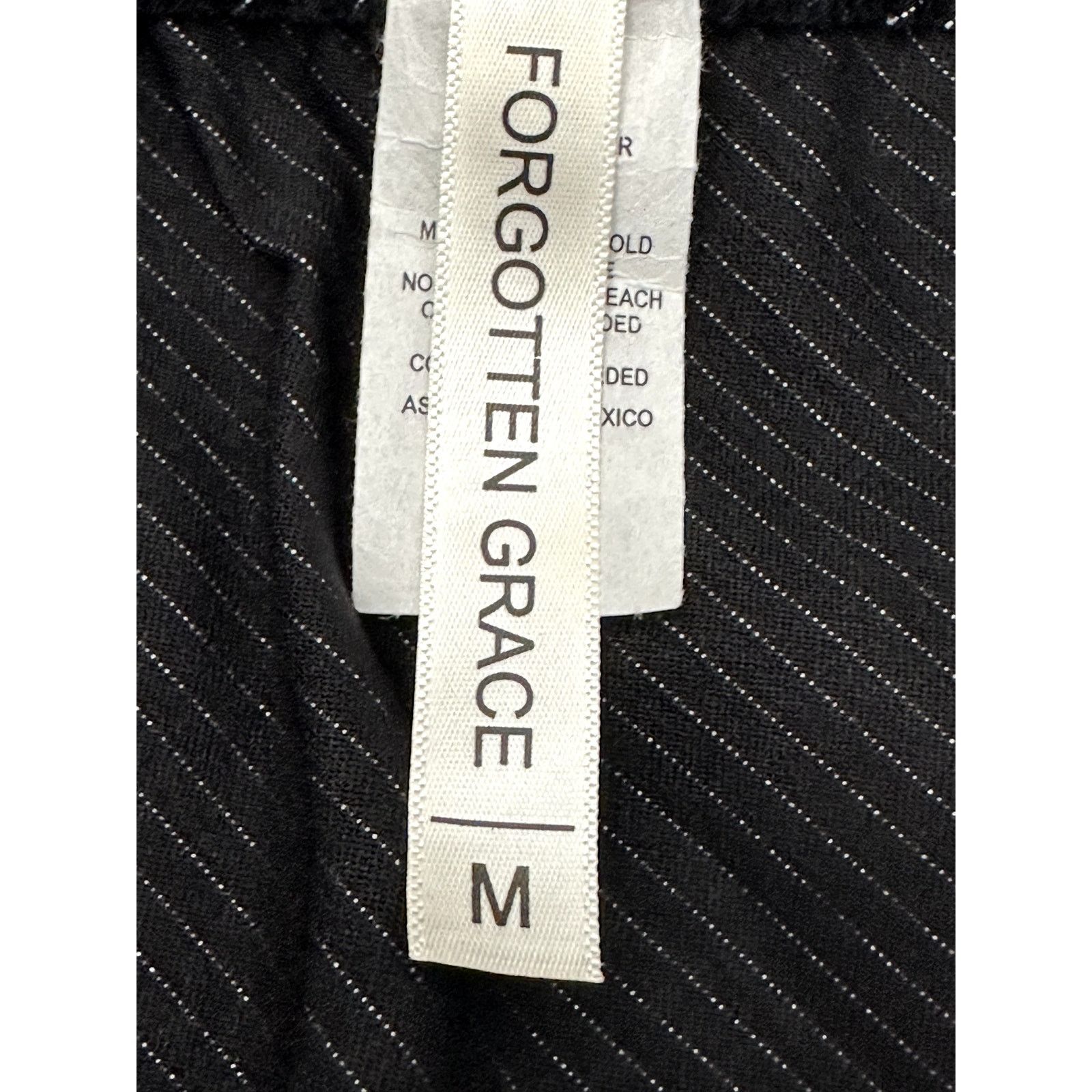 Other Forgotten Grace Skirt Pinstripe Side Slit Black Womens M NWT Size 28" / US 6 / IT 42 - 8 Thumbnail