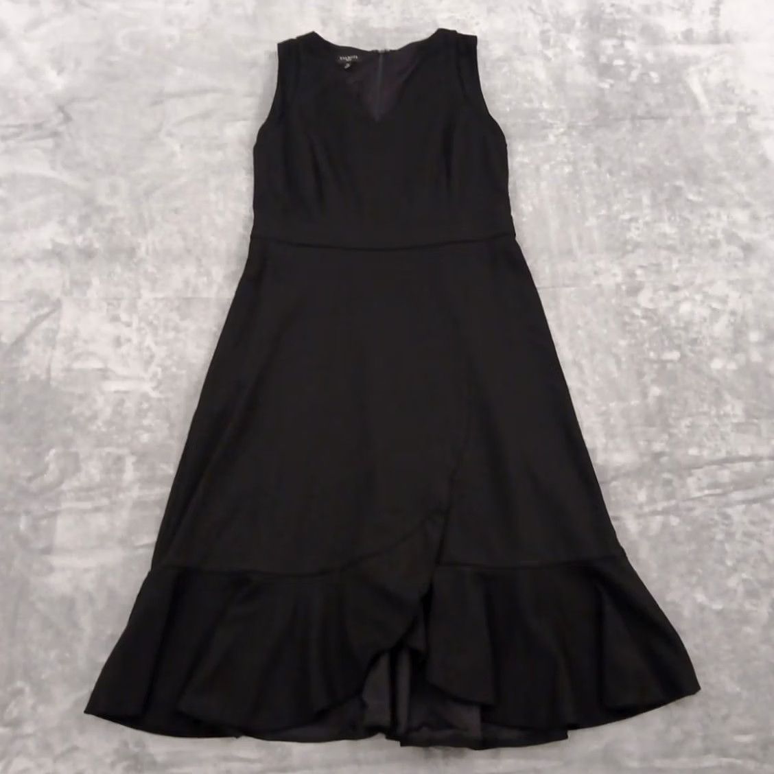Talbots Talbots Dress Petite 2P Black Sleeveless V-Neck Midi A-Line Women Size XS / US 0-2 / IT 36-38 - 2 Thumbnail