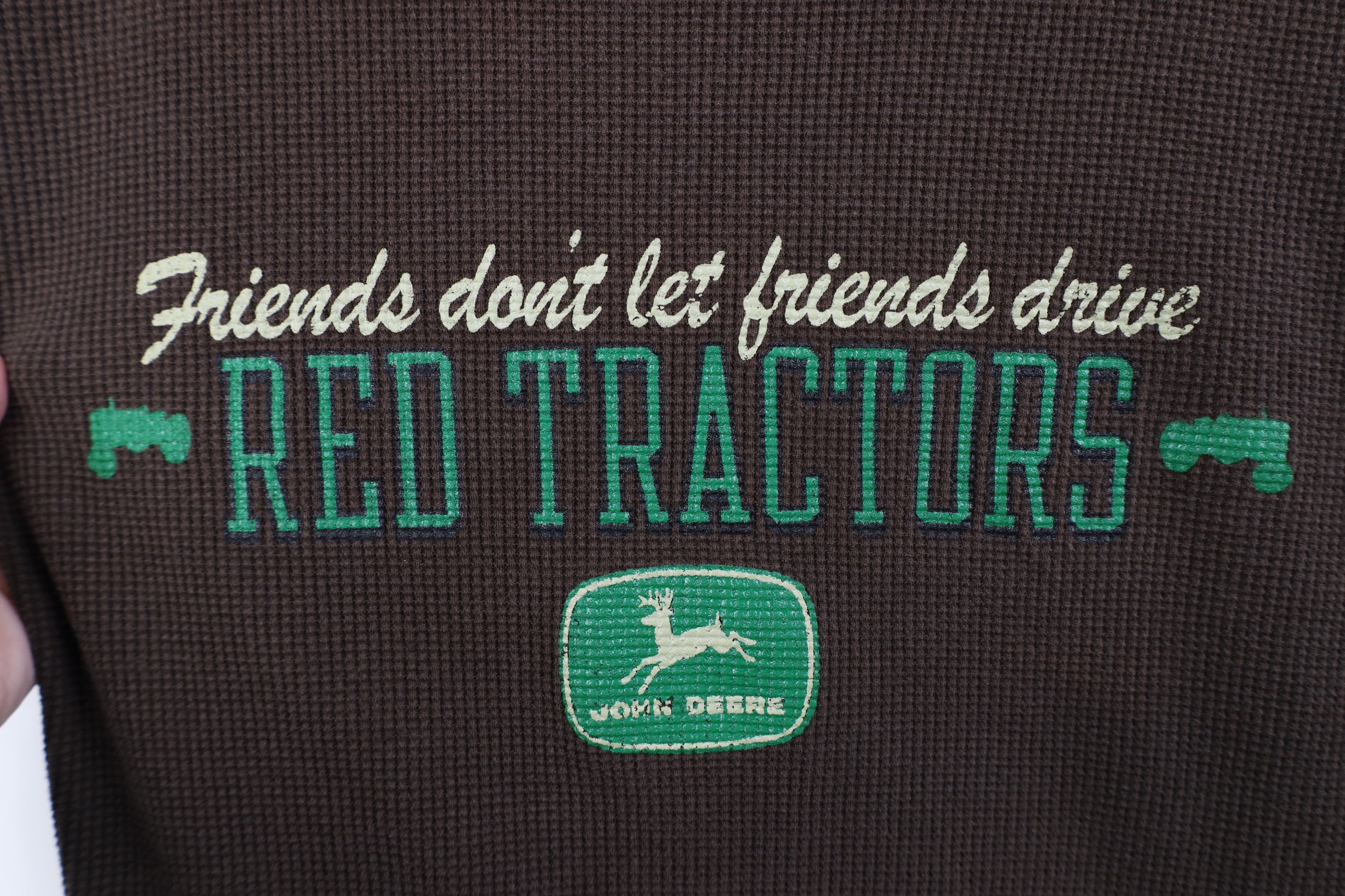 John Deere Vintage John Deere Tractors Waffle Knit Long Sleeve T-Shirt Size US XL / EU 56 / 4 - 4 Thumbnail