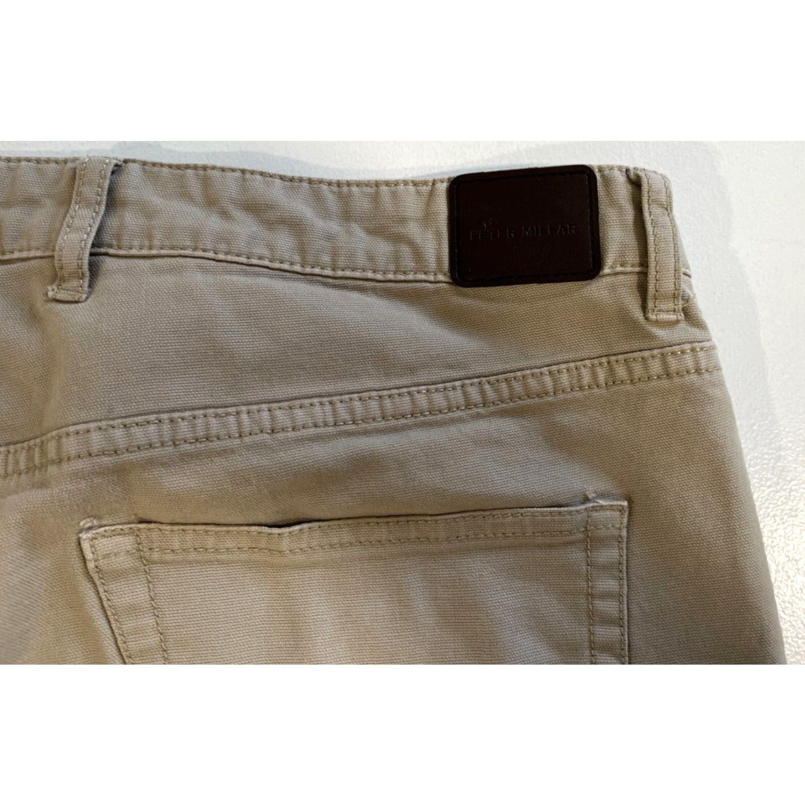 Peter Millar Peter Millar Crown Vintage Canvas Five-Pocket Pants Mens 36x30 Tan Cotton Blend Chino Vintage Pockets Belt Loops Straight Regular Rise 10-12 in XS? Size US 36 / EU 52 - 5 Thumbnail