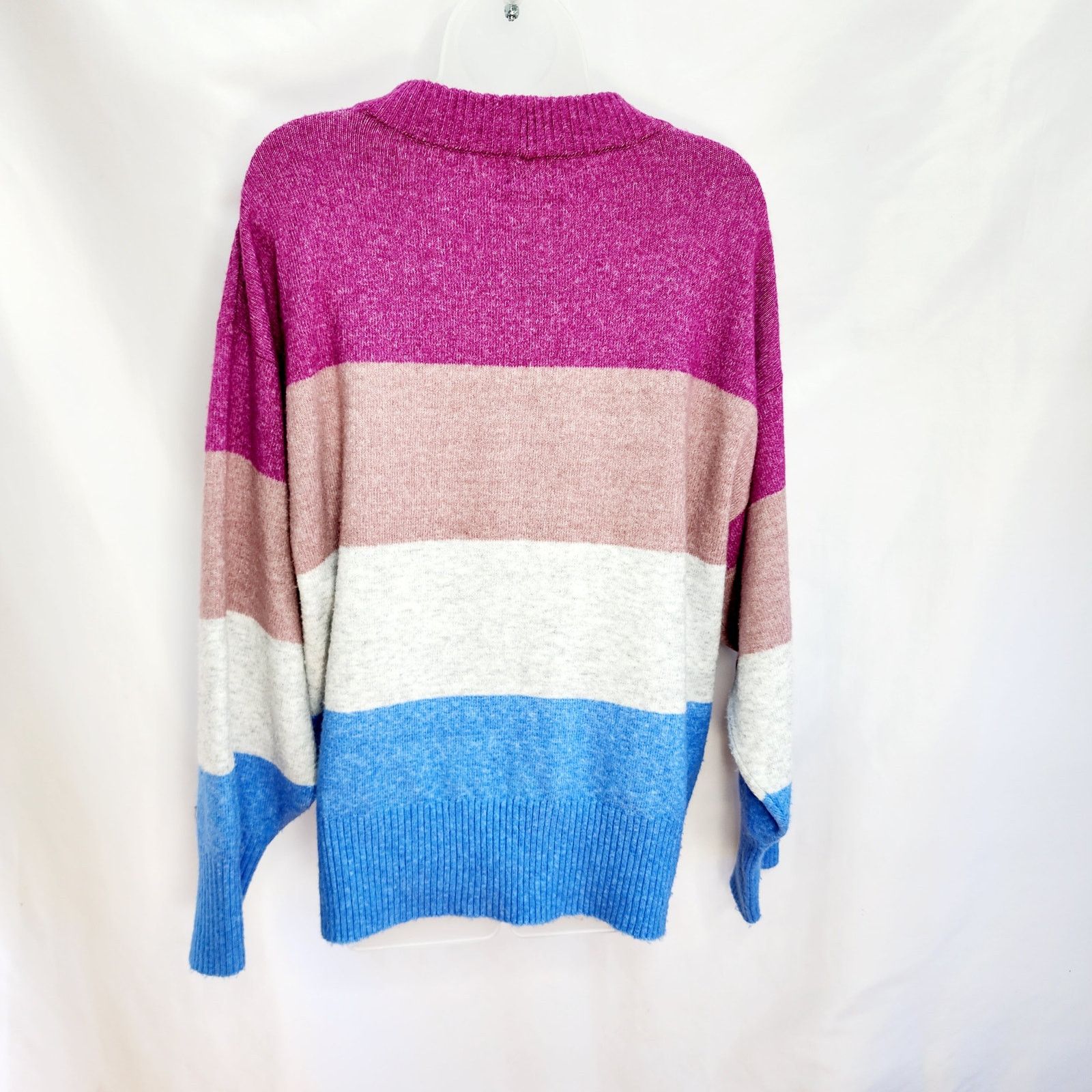 Other A New Day Purple, Gray & Blue Striped Winter Sweater Size M / US 6-8 / IT 42-44 - 2 Thumbnail