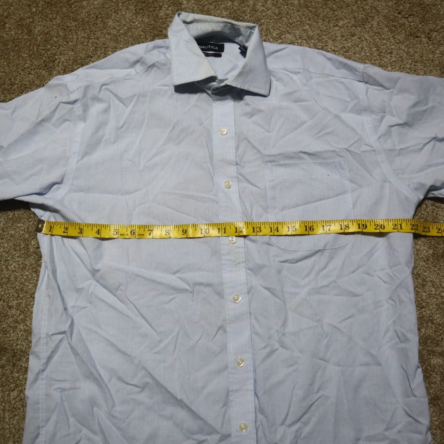 Nautica Nautica Solid Light Blue Button Down Shirt Long Sleeve Pocket Mens Size 16 32/33 Size US L / EU 52-54 / 3 - 5 Thumbnail