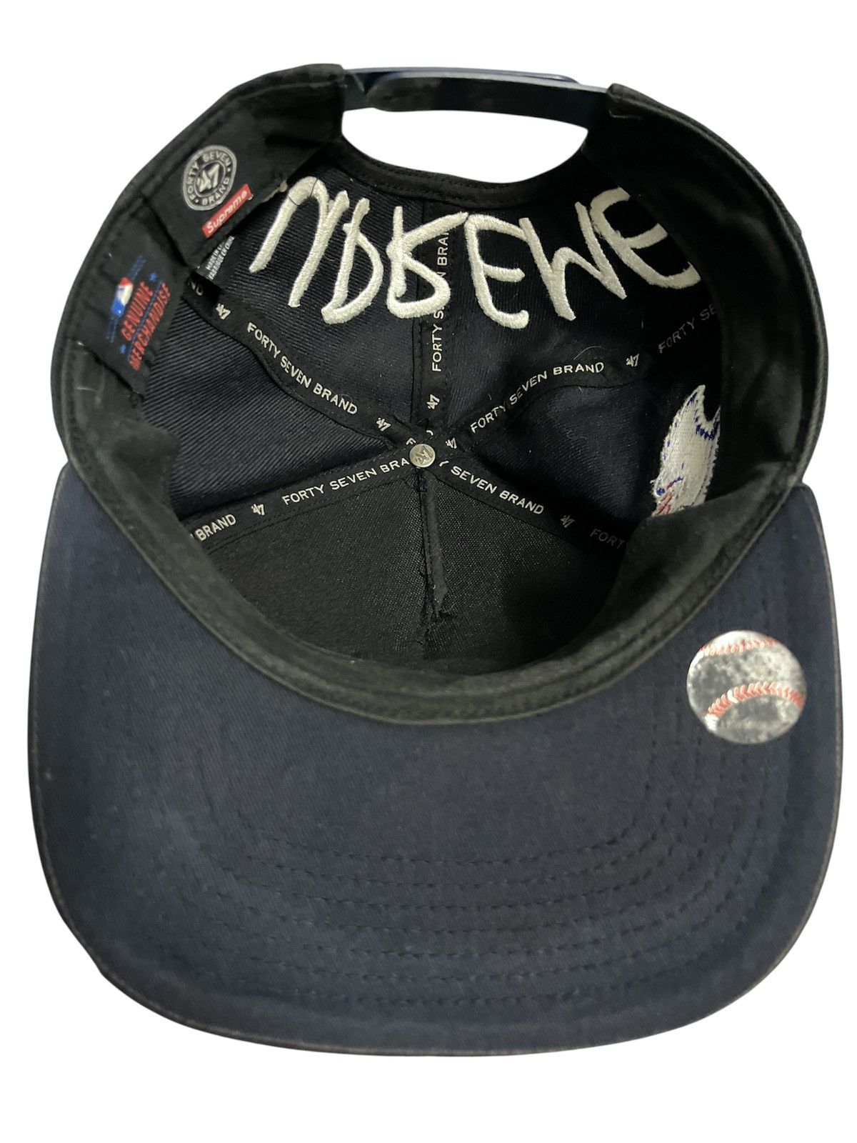 New York Yankees × Supreme Supreme x NY Trucker Cap Blue navy Size ONE SIZE - 7 Thumbnail