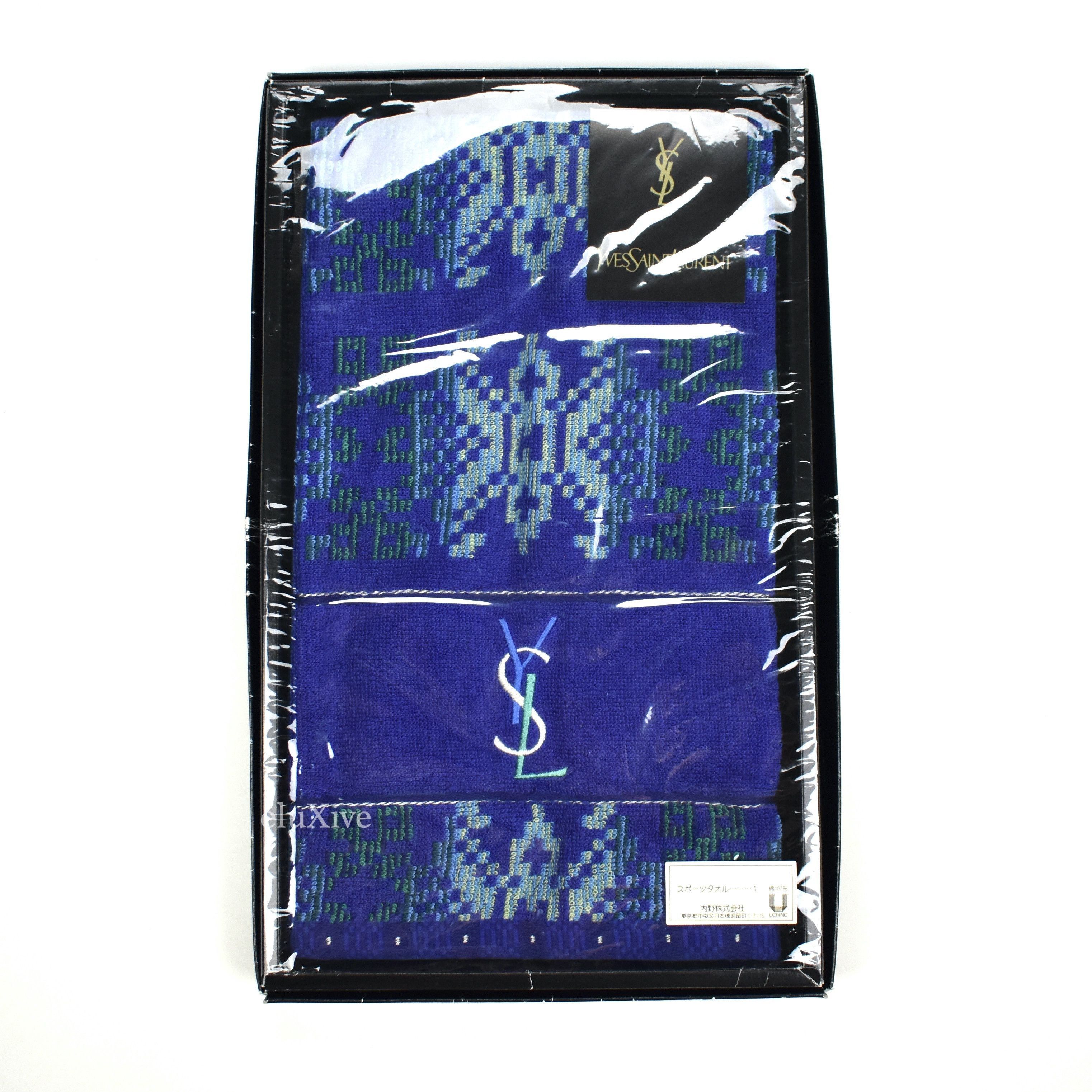 Yves Saint Laurent YSL Blue Logo Hand Towel (Large) DS Size ONE SIZE - 1 Preview