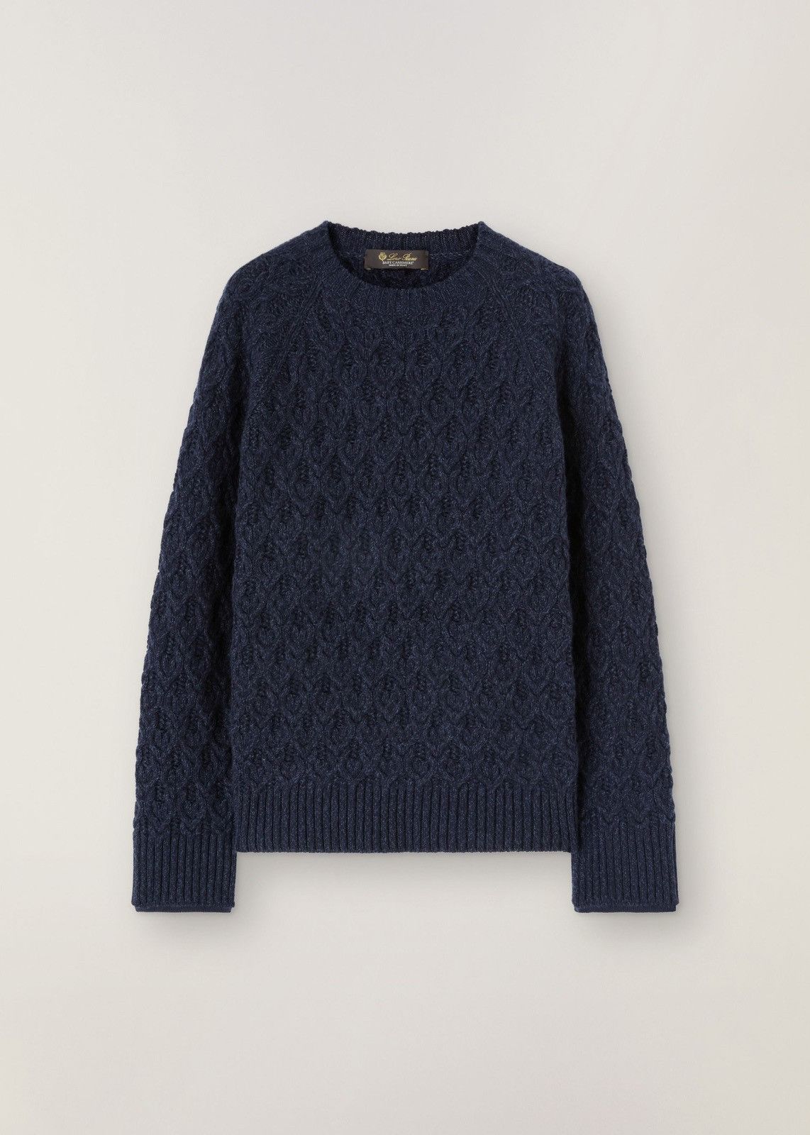 image of Loro Piana O1Loc1C0224 Baby Cashmere Roundneck Sweater In Navy Blue, Women's (Size Medium)