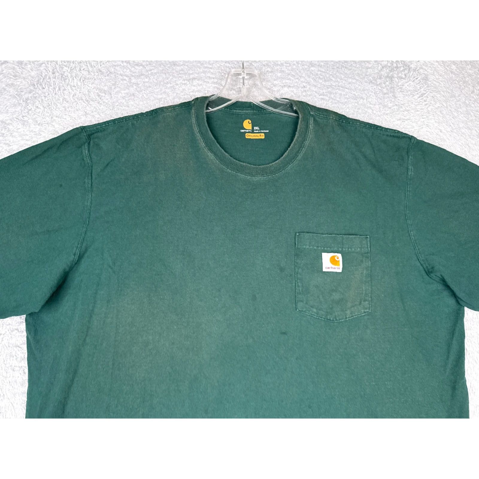 Carhartt VINTAGE Carhartt Shirt Mens 2XL Green Short Sleeve Pocket Crew Cotton Blend READ Size US XXL / EU 58 / 5 - 4 Thumbnail