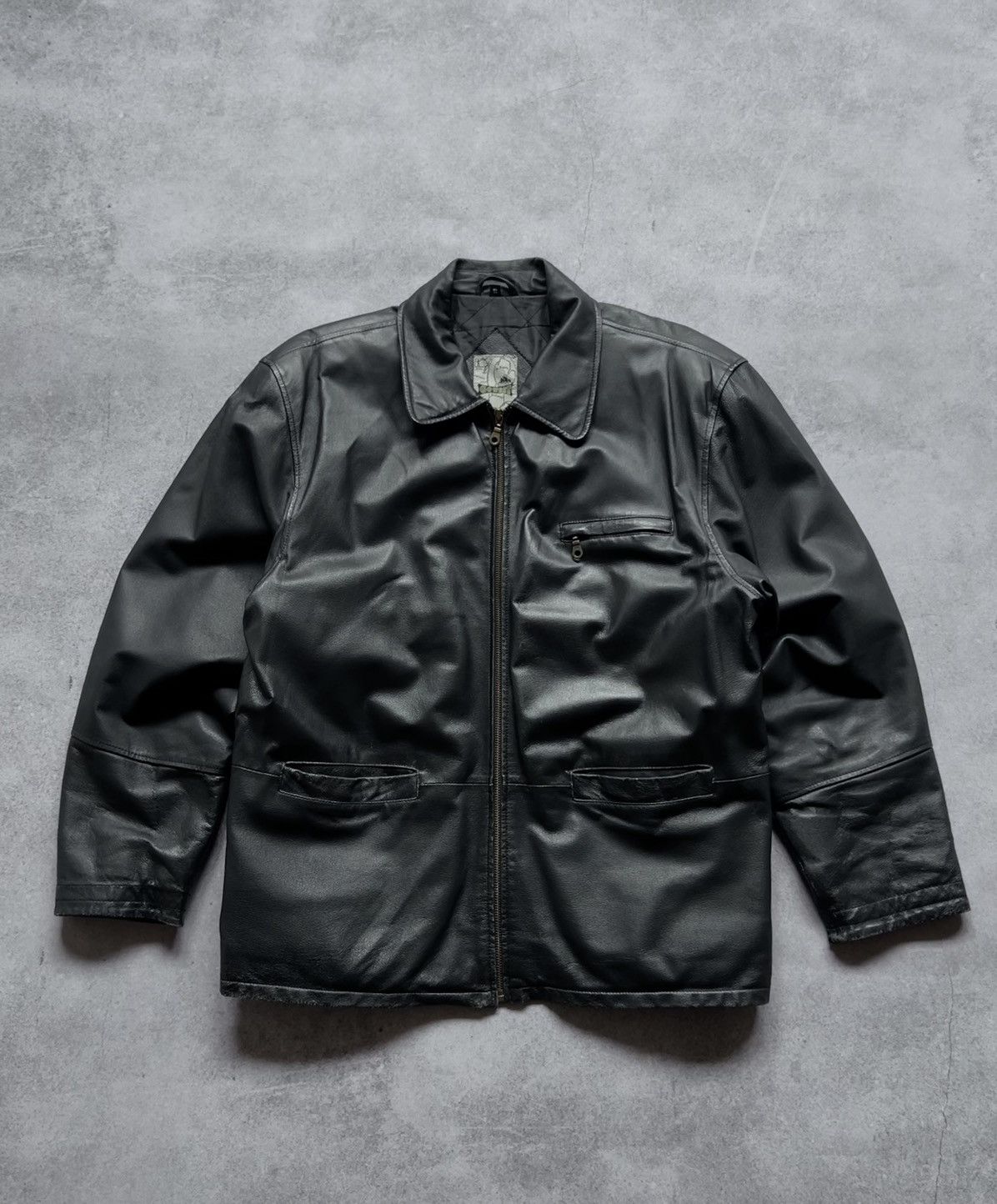 Genuine Leather × Vintage Vintage Cowest Leather Bomber jacket y2k genuine leather Size US XL / EU 56 / 4 - 1 Thumbnail