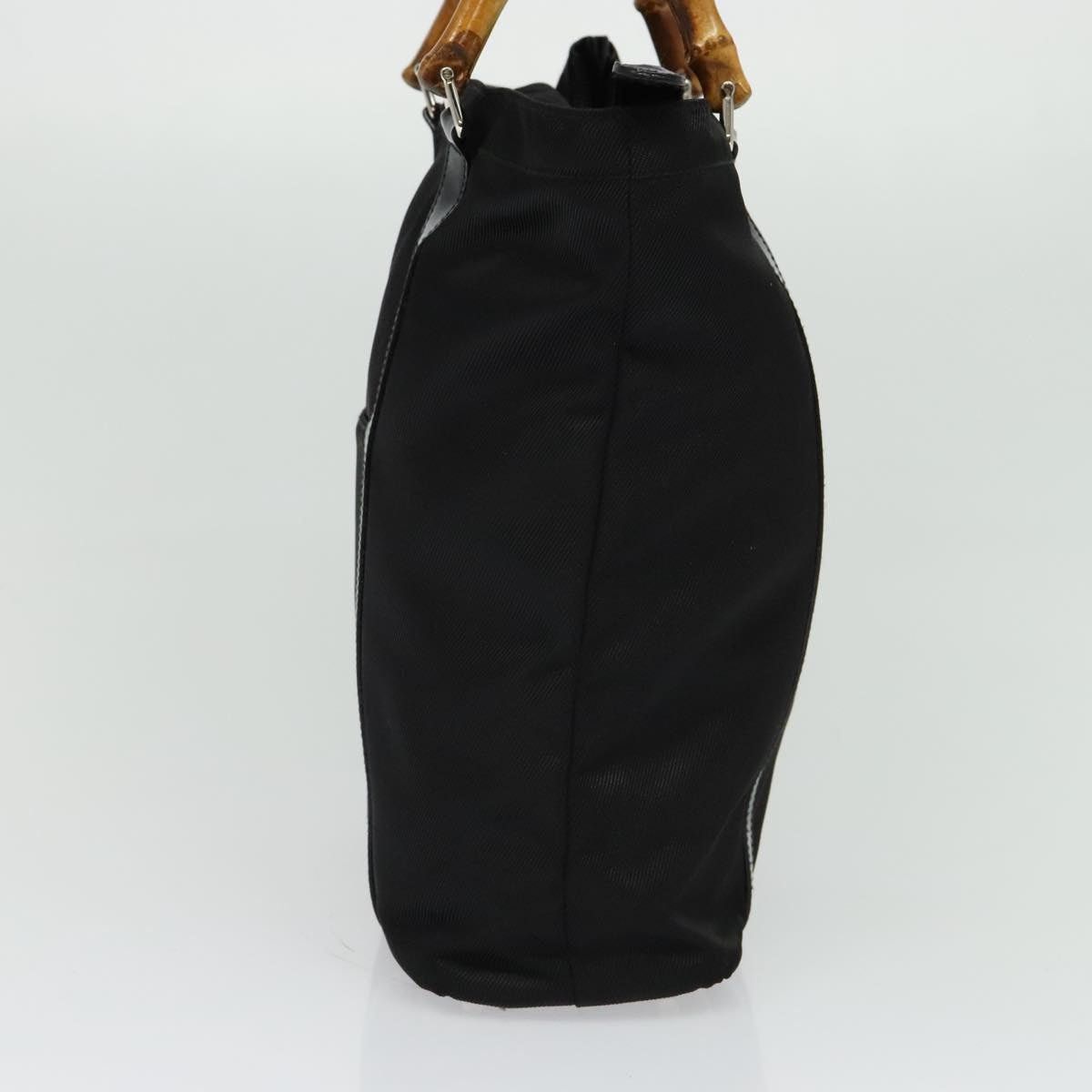 Gucci GUCCI Bamboo Tote Bag Nylon Black Silver 000 1998 000 1998 Size ONE SIZE - 4 Thumbnail