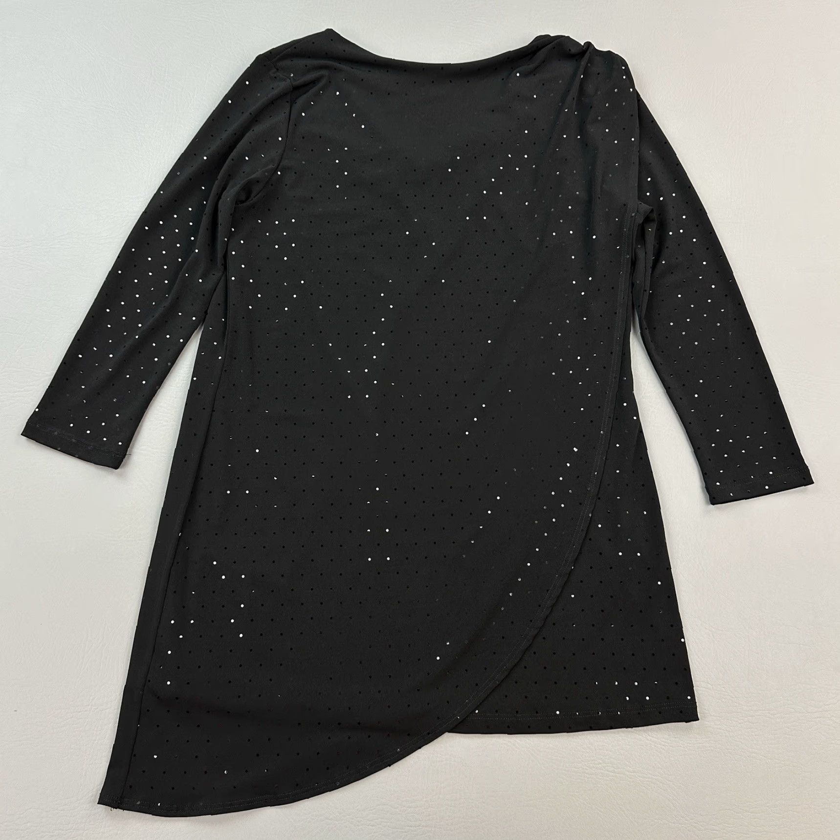 Vintage Clara Sun Woo Top Women's XS Black Shimmer Embellished V Neck Side Drape USA Shirt Womens XS Black Shimmer Embellished V Neck Side Drape USA Size XS / US 0-2 / IT 36-38 - 5 Thumbnail