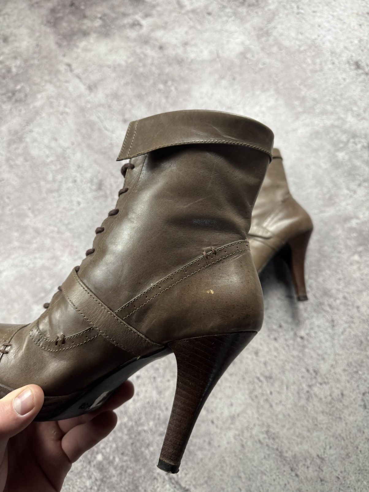 If Six Was Nine Vintage AS 98 Heel Rick Owens Style Leather Heels Boots Y2K Size US 7 / IT 37 - 14 Thumbnail