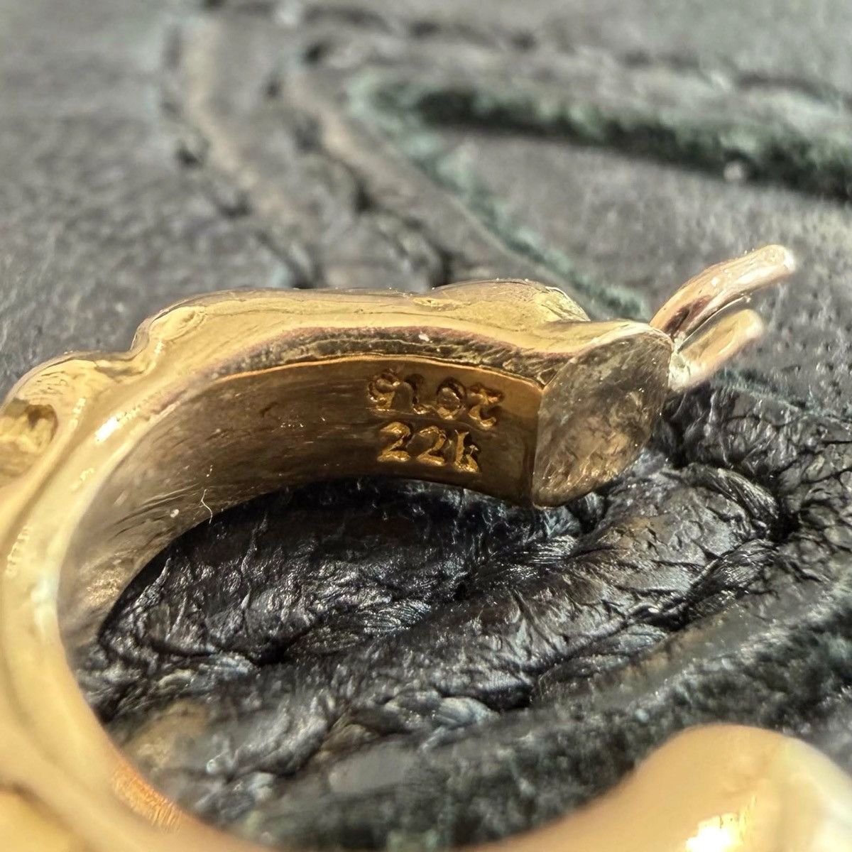 Chrome Hearts Chrome Hearts 22K Gold Tiny Scroll Hoop Earring Size ONE SIZE - 8 Thumbnail
