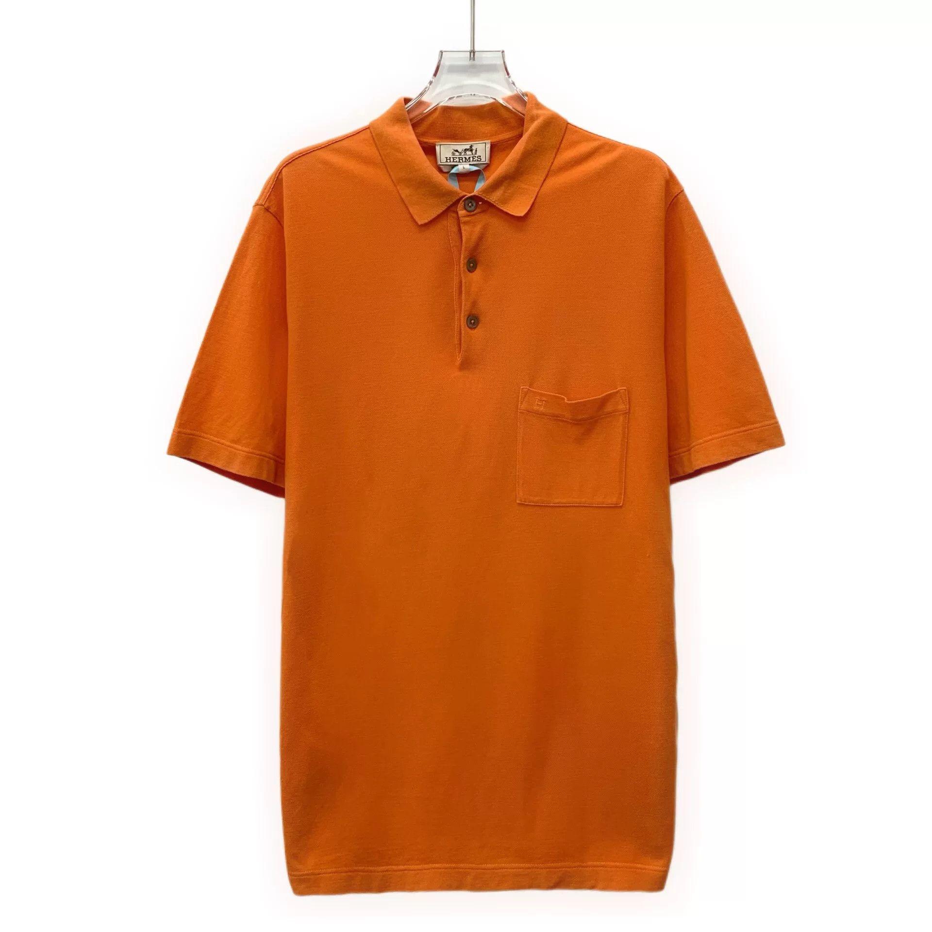 Hermes Hermes Cotton Embroidered Orange Polo L Men Size US L / EU 52-54 / 3 - 1 Thumbnail