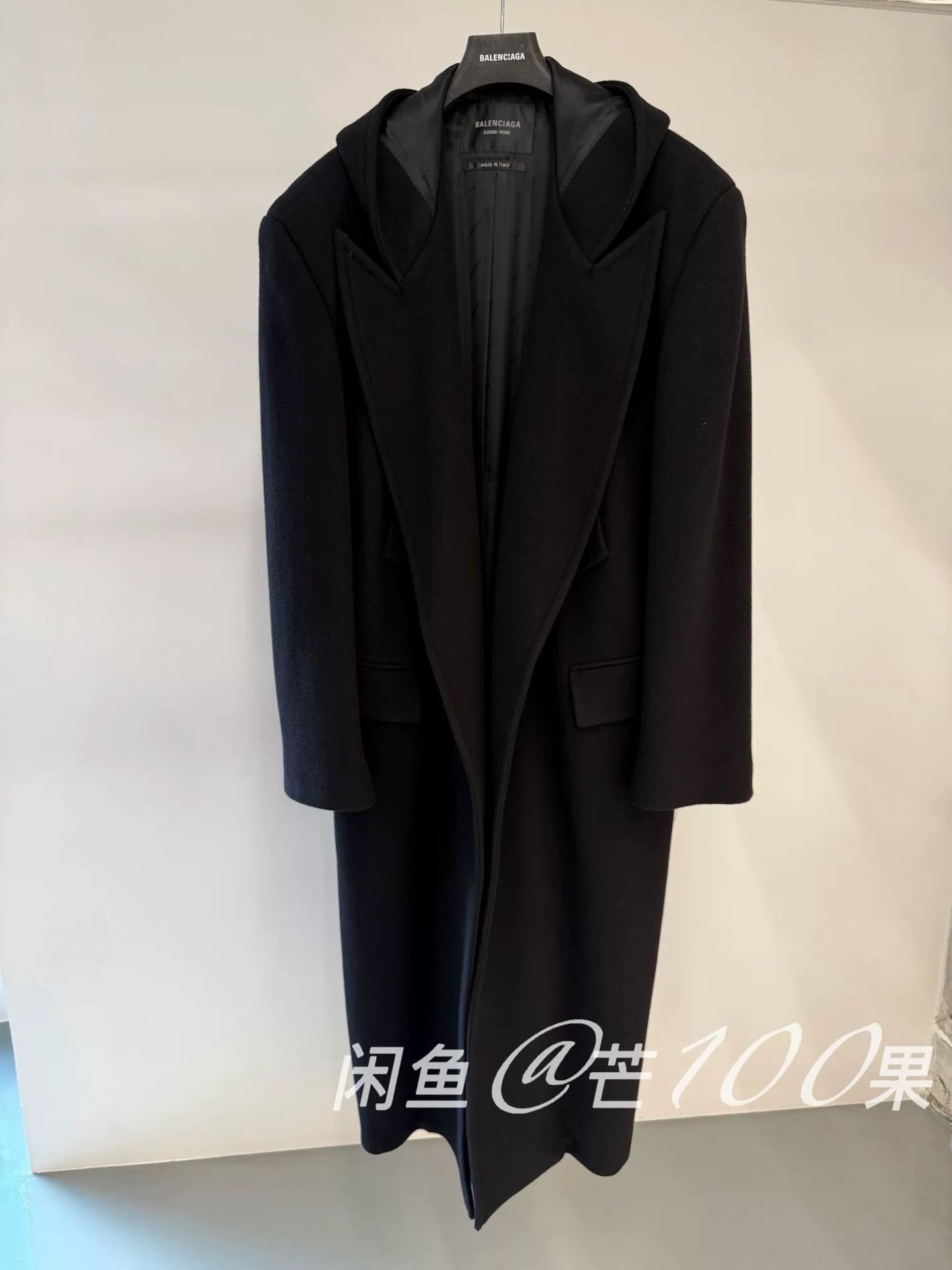 Balenciaga Balenciaga 25 Black Hooded Cashmere Long Coat Size US M / EU 48-50 / 2 - 1 Thumbnail