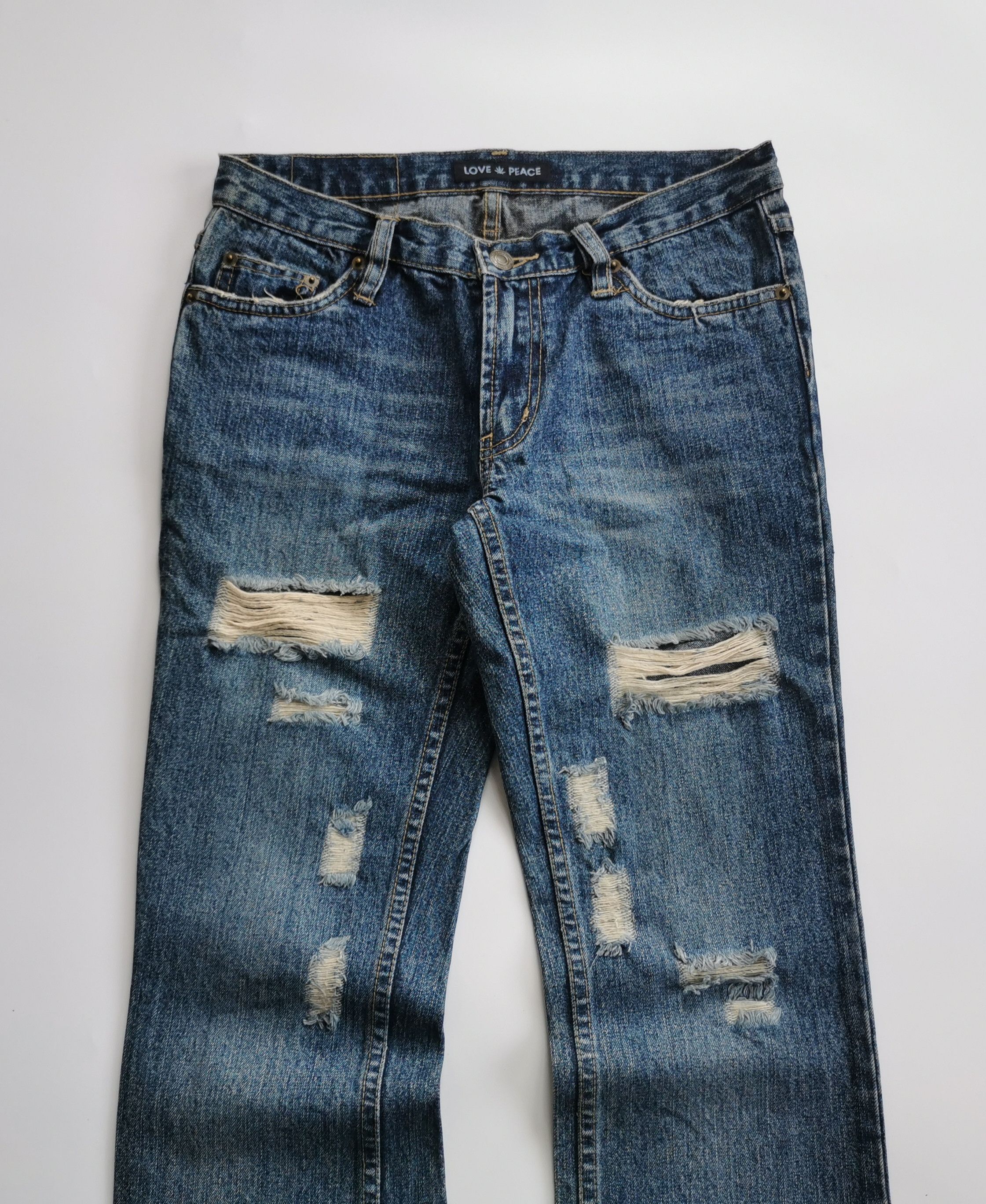 Japanese Brand Peace love flare jeans bootcut bell bottoms Size 28" / US 6 / IT 42 - 11 Thumbnail