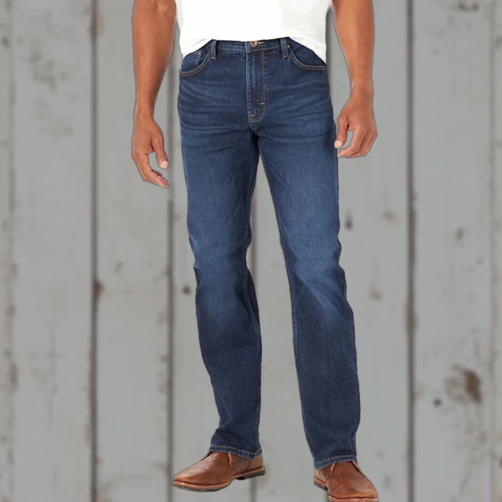 Wrangler Wrangler Jeans Mens 42x30 Five Star Premium Straight Fit Stretch Banks Blue Jeans Mens 42 Regular Comfort Pockets Denim USA Cowboy Stars 13MWZ? Size US 42 / EU 58 - 1 Thumbnail