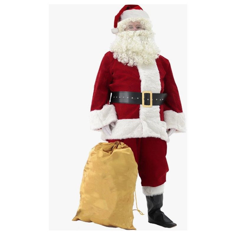 The Unbranded Brand Men's Deluxe Santa Suit 11pc. Velvet Adult LARGE Size ONE SIZE - 1 Thumbnail