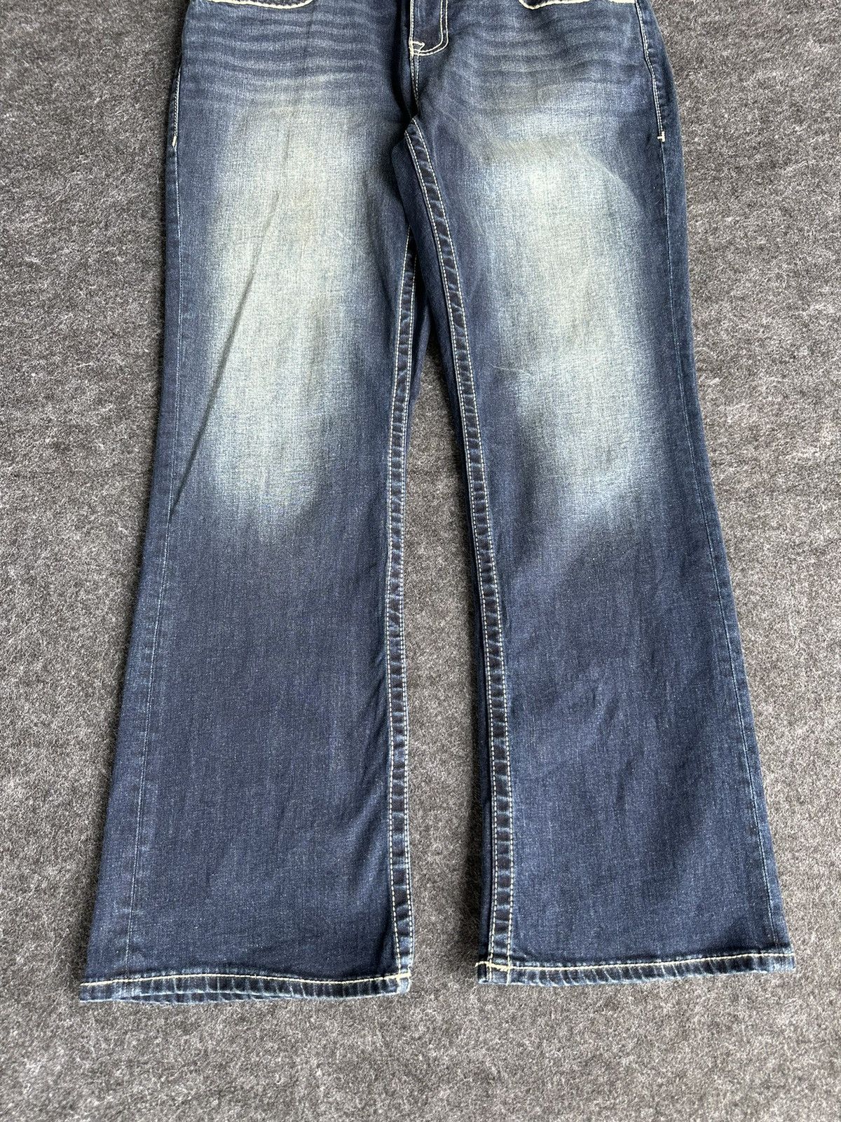 If Six Was Nine Vigoss Flare Baggy Blue Washed Denim D463 Size US 35 - 3 Thumbnail