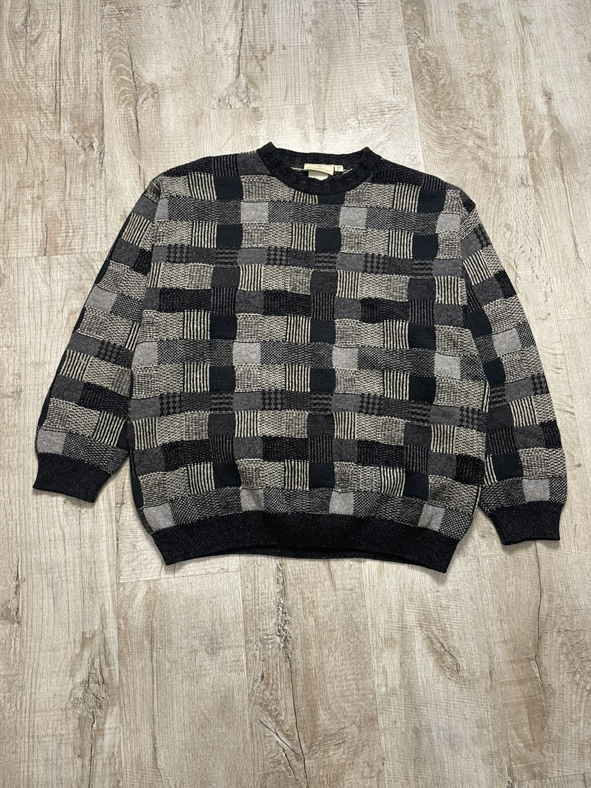 Ermenegildo Zegna Ermenegildo Zegna Knitwear Rhomb Wool Crew neck sweater Size US XL / EU 56 / 4 - 4 Thumbnail