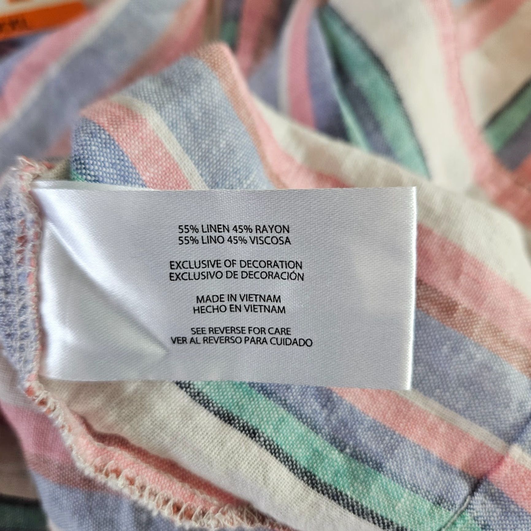 Orvis Orvis Women's Button-Up Top Sz 2XL Pink Blue Stripe Linen Blend Shirt Adult Regular Button-Up Womens 2XL Pink Blue Stripe Linen Blend Shirt Size XXL / US 16-18 / IT 52-54 - 4 Thumbnail