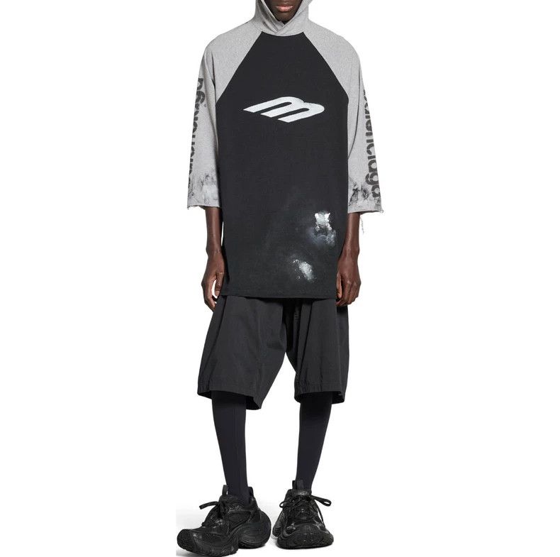 Balenciaga Balenciaga 3B letters dirty old color matching hooded shor Size US S / EU 44-46 / 1 - 9 Thumbnail