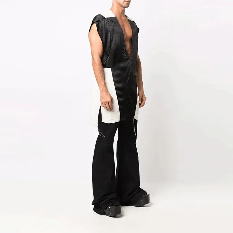 Rick Owens o1y0325 Tank Top Shirt in White/Black Size US M / EU 48-50 / 2 - 2 Thumbnail