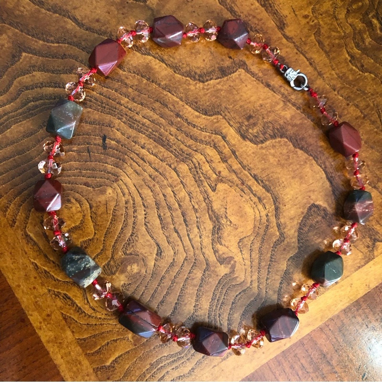 Handmade Handcrafted chunky genuine stone glass crystal necklace Size ONE SIZE - 8 Thumbnail