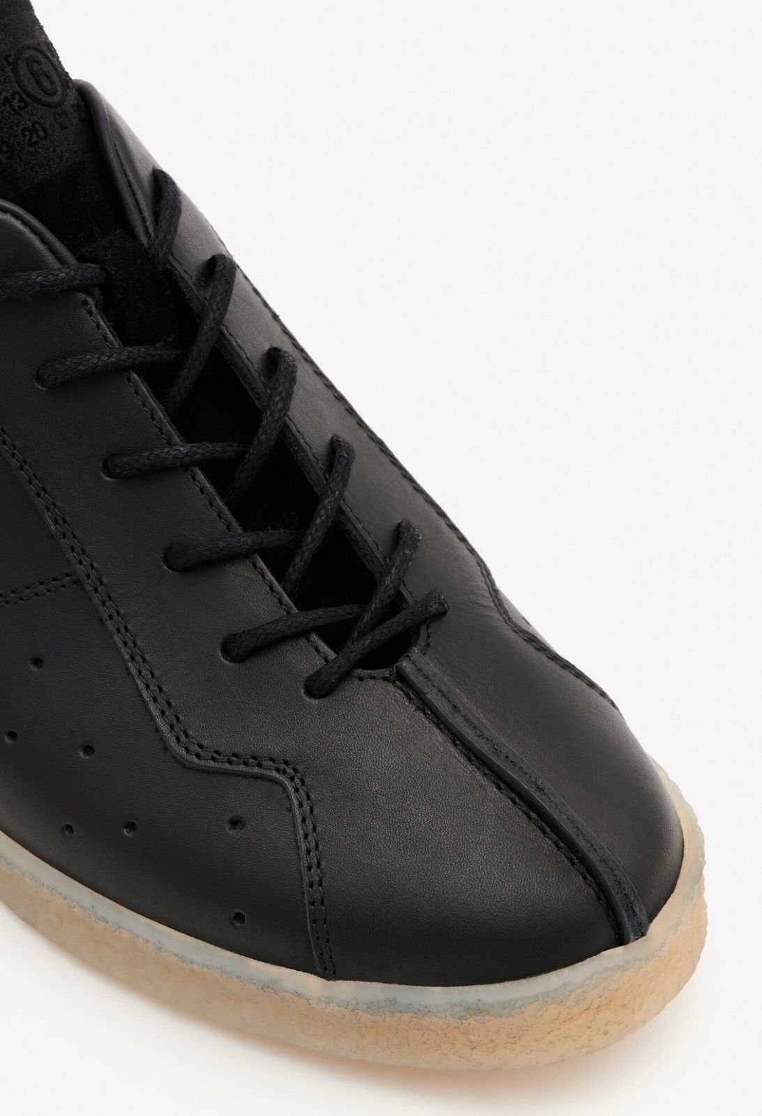 Other Last Size Maison Margiela MM6 Court Black Leather Sneakers Size US 13 / EU 46 - 4 Thumbnail