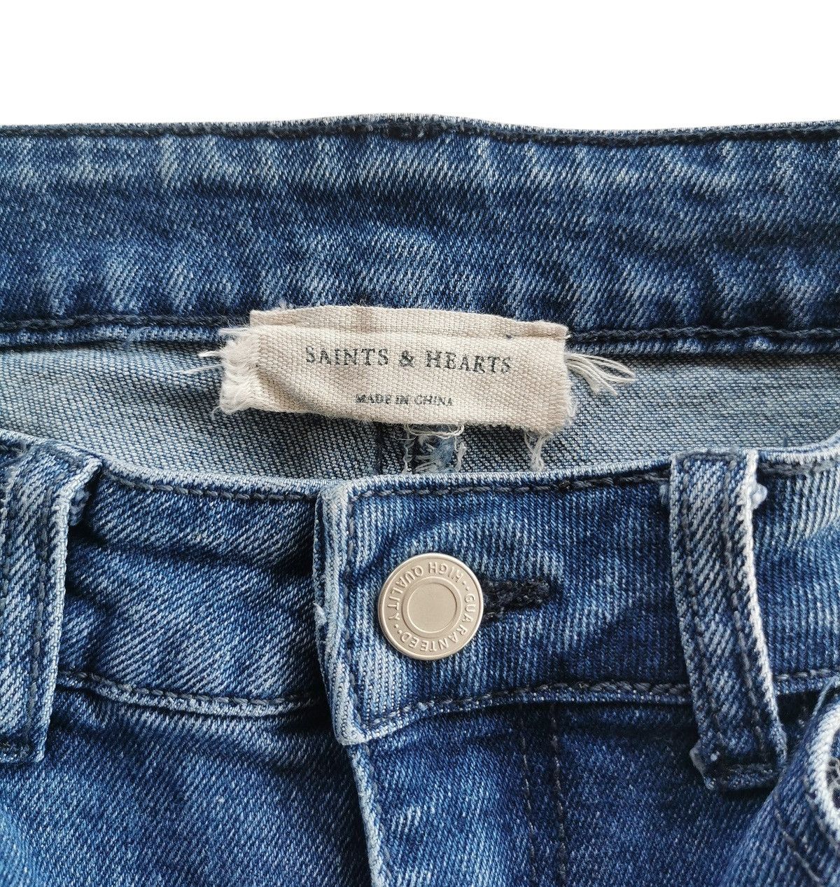Tornado Mart Avantgarde Saints Hearts Flared Distressed Jeans Size 26" / US 2 / IT 38 - 6 Thumbnail
