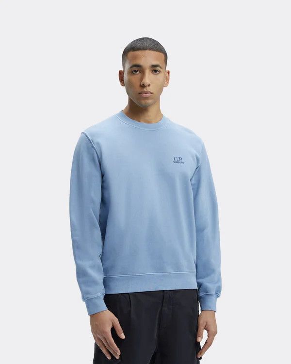C.P. Company o1y1224 Logo Crewneck Sweatshirt in Blue Size US XS / EU 42 / 0 - 2 Thumbnail