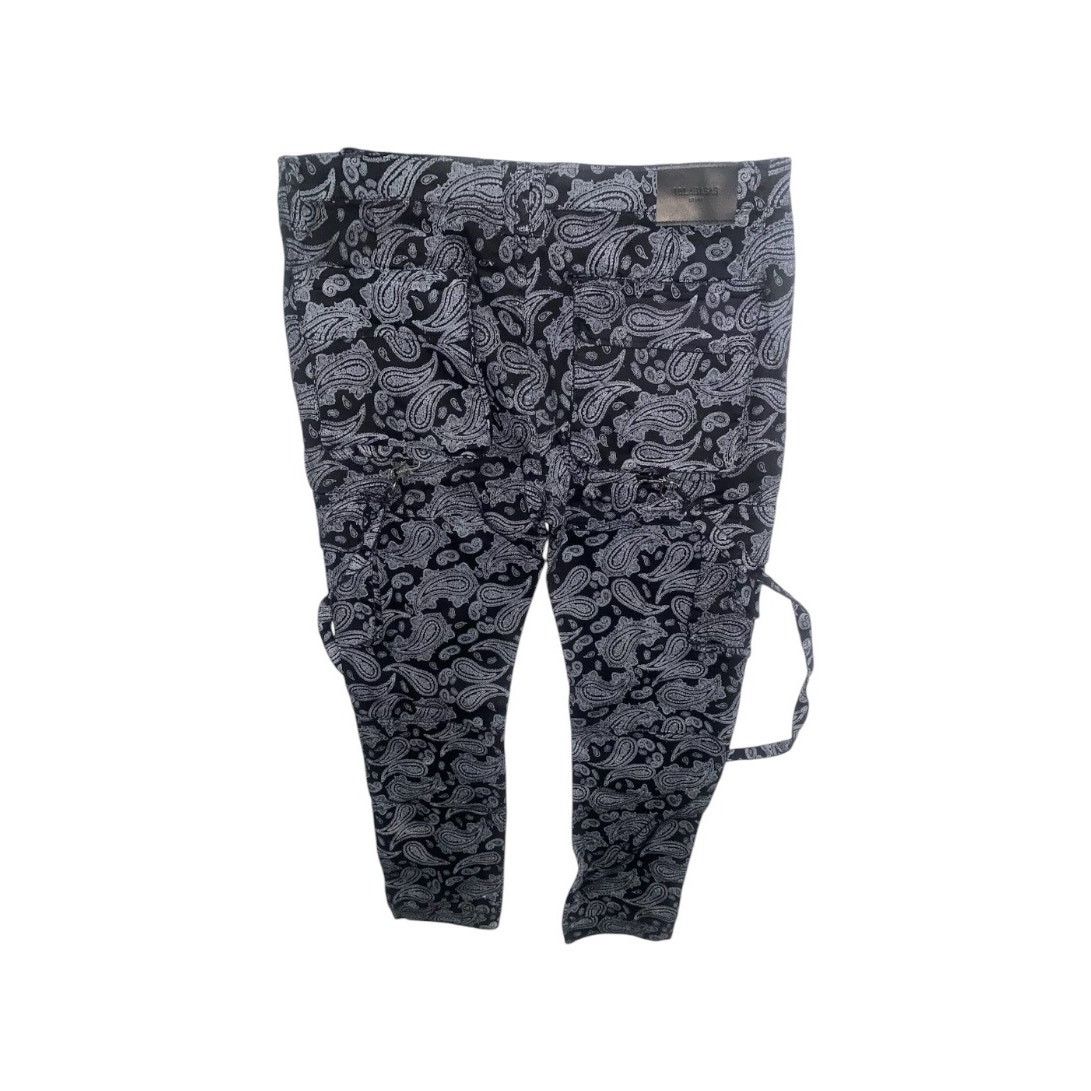 Valabasas Valabasas Paisley Print Denim Pants 38x30 Black White Size US 38 / EU 54 - 2 Thumbnail