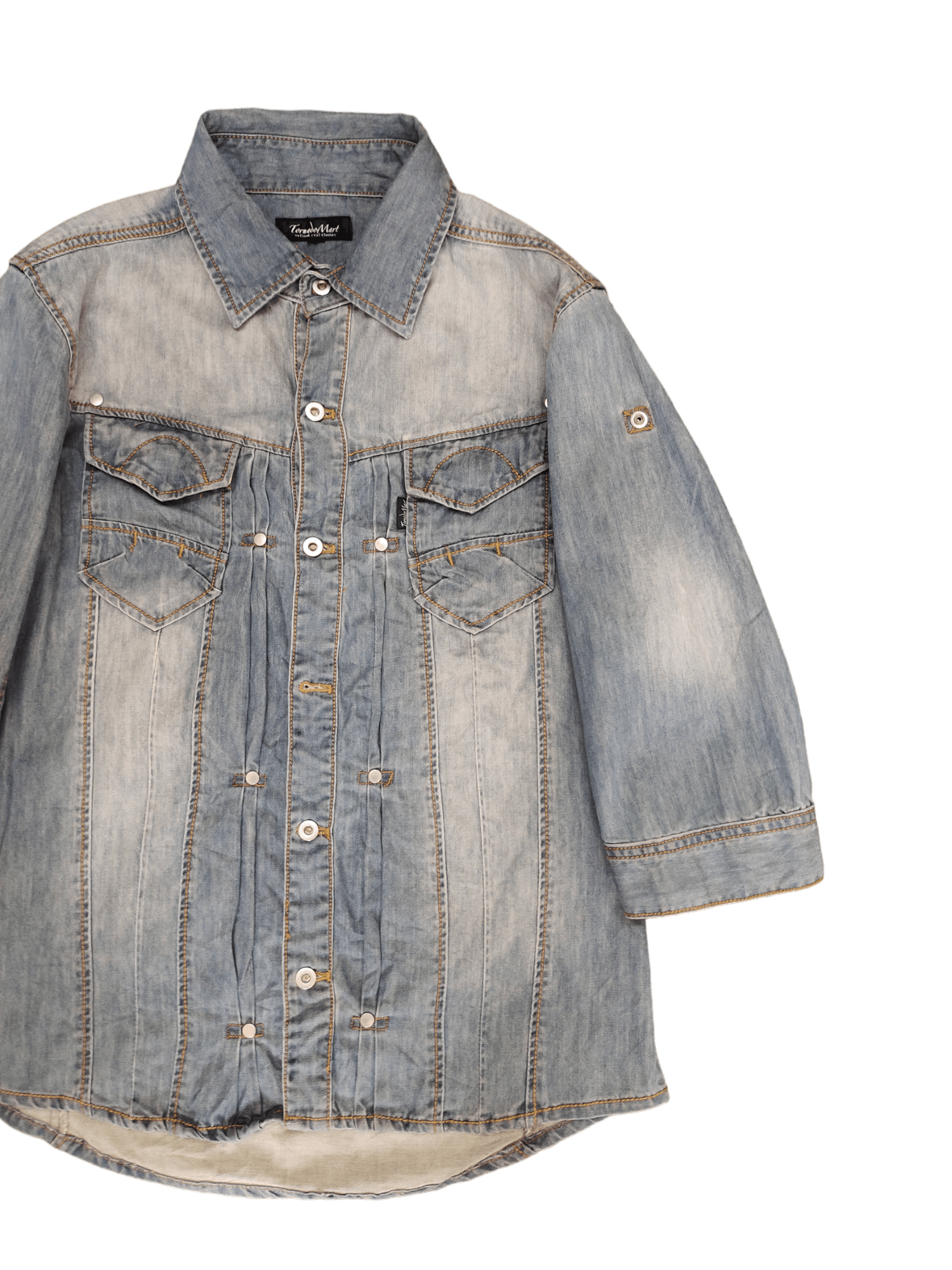Tornado Mart Tornado Mart Double Pocket Denim Shirt Size US M / EU 48-50 / 2 - 4 Thumbnail