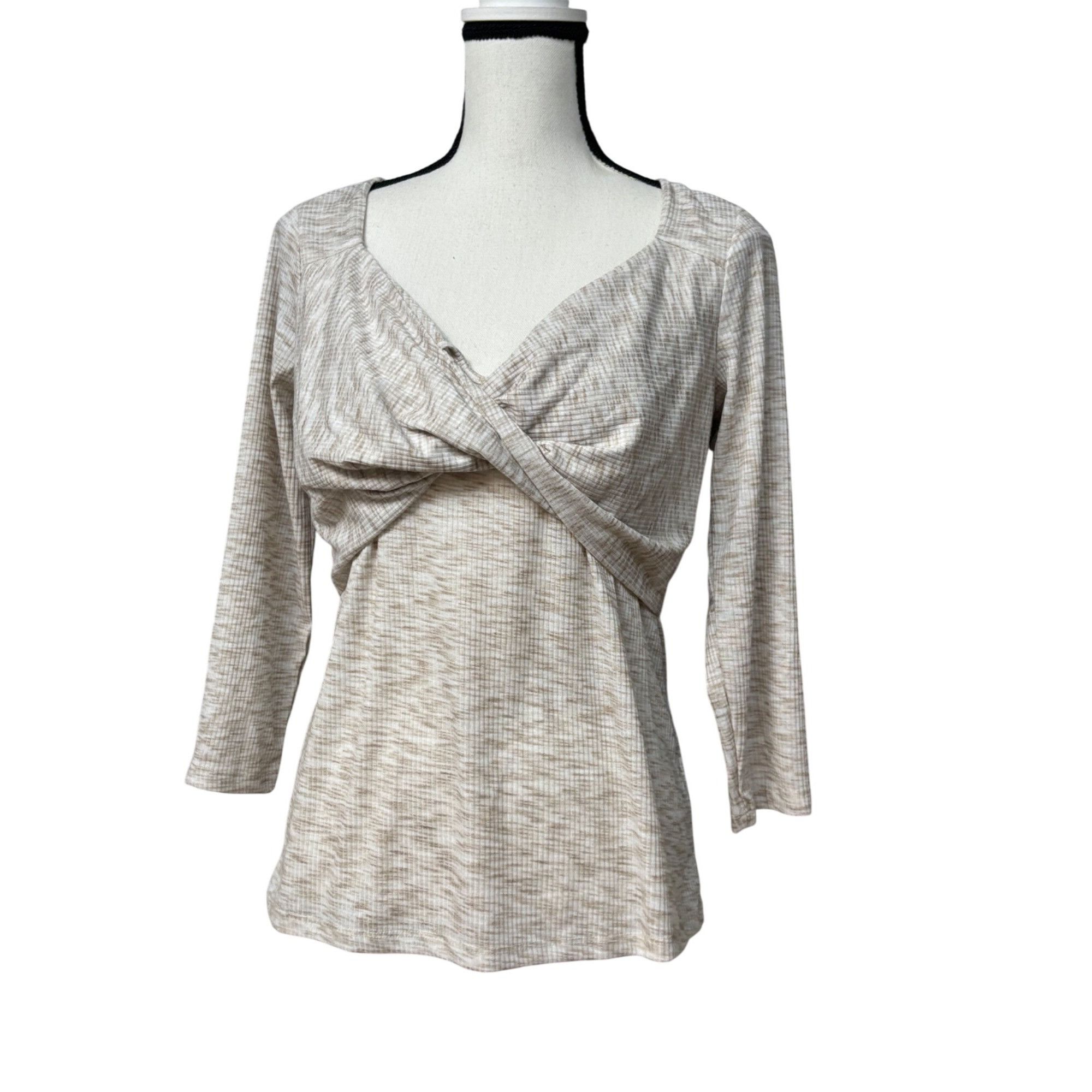 Other Fever Spaced-Dyed Twist-Front Top, Sand, Sz. M Size M / US 6-8 / IT 42-44 - 11 Thumbnail