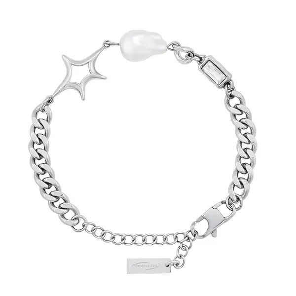Jewelry Silver Star & Pearl Beaded Bracelet Set, Elegant Jewelry Size ONE SIZE - 5 Thumbnail