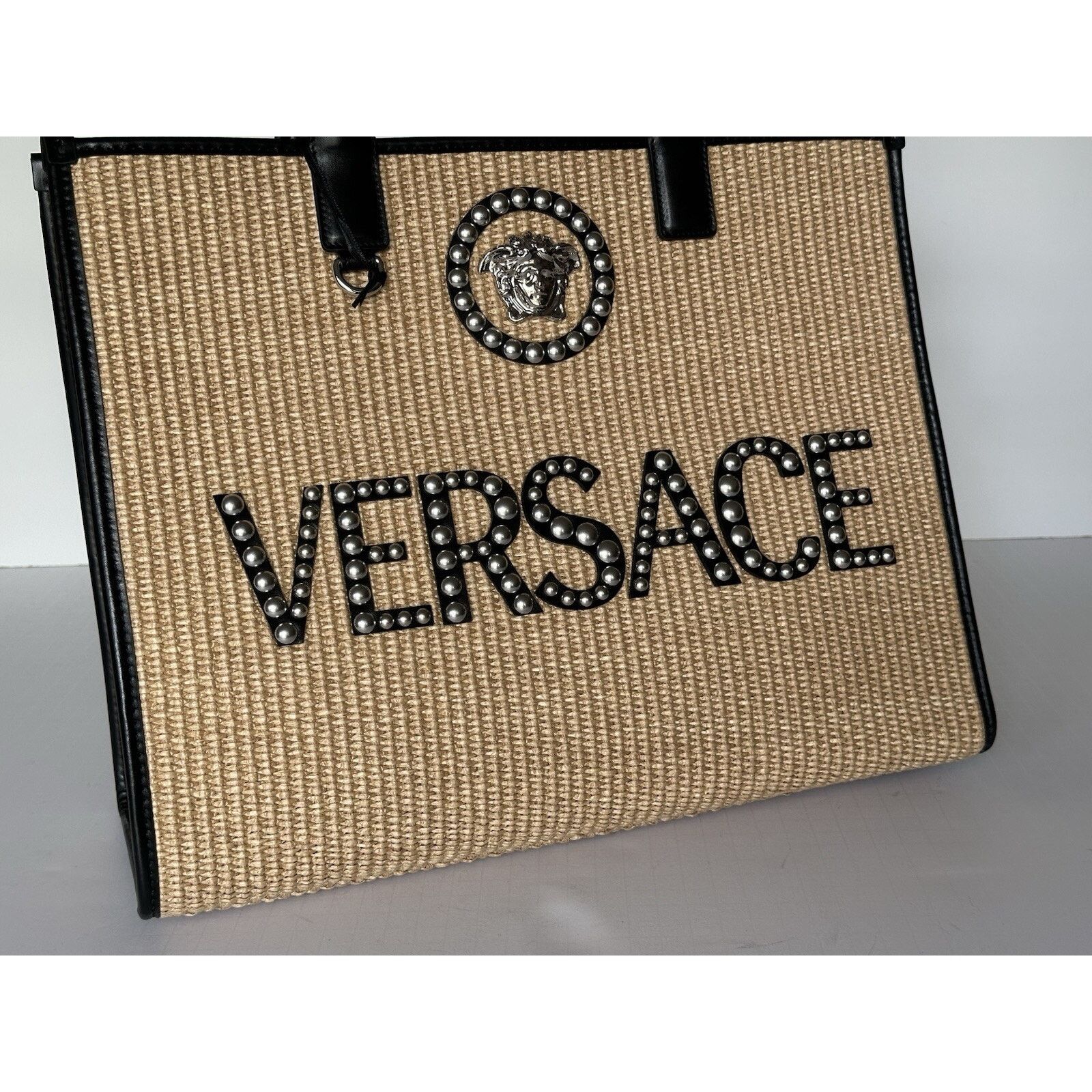 Versace Versace Medusa Large Tote Fabric/Leather Bag 1004741 Size ONE SIZE - 10 Thumbnail