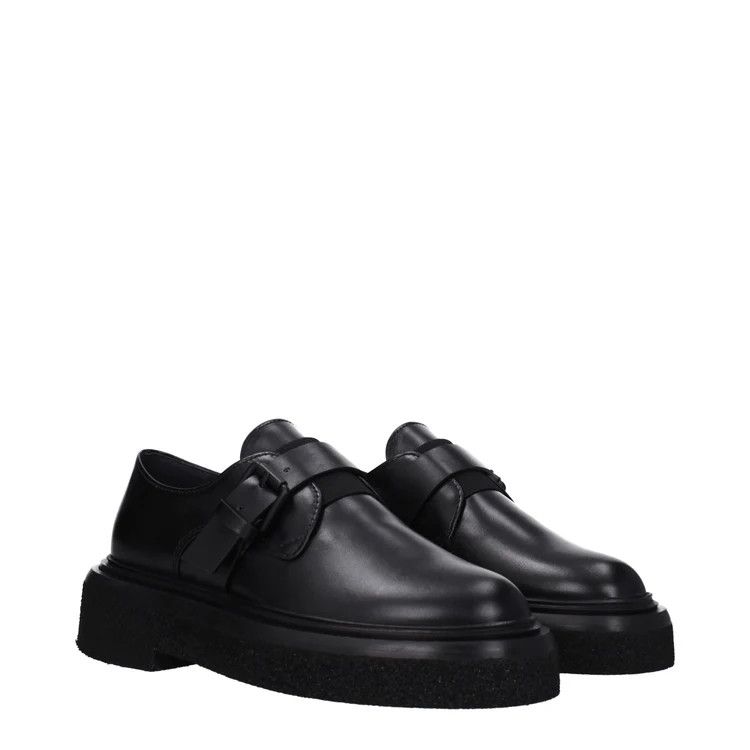 Max Mara ob1o1e1124 Leather Lace Up Monkstrap in Black Size US 7 / IT 37 - 2 Thumbnail