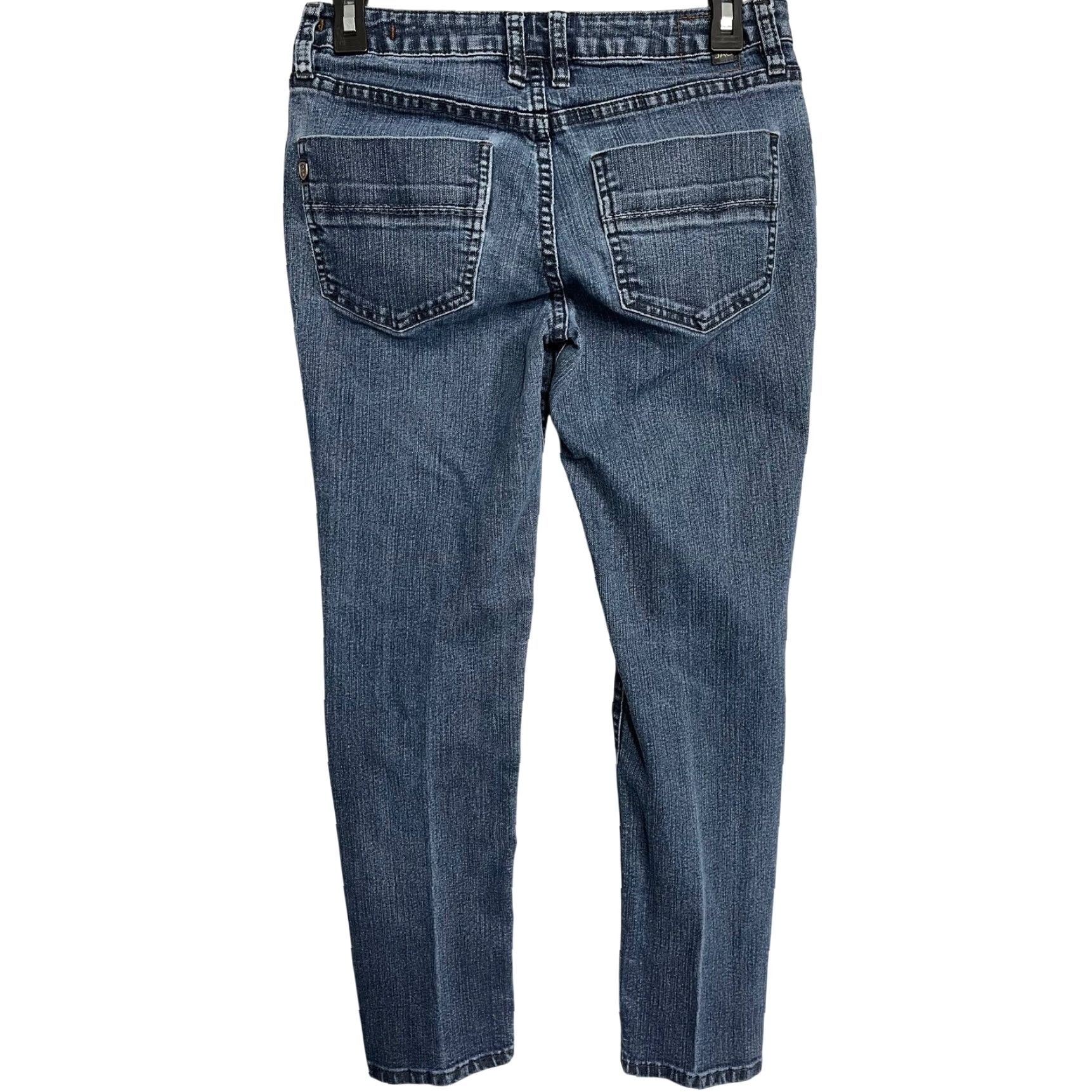 Vintage JAG Jeans Womens Size 2 Jeans Dark Blue Denim Low Rise Slim Cotton Blend 5-Pocket Belt Loops Zipper Regular Inseam 26 in Womens Size 28" / US 6 / IT 42 - 2 Thumbnail